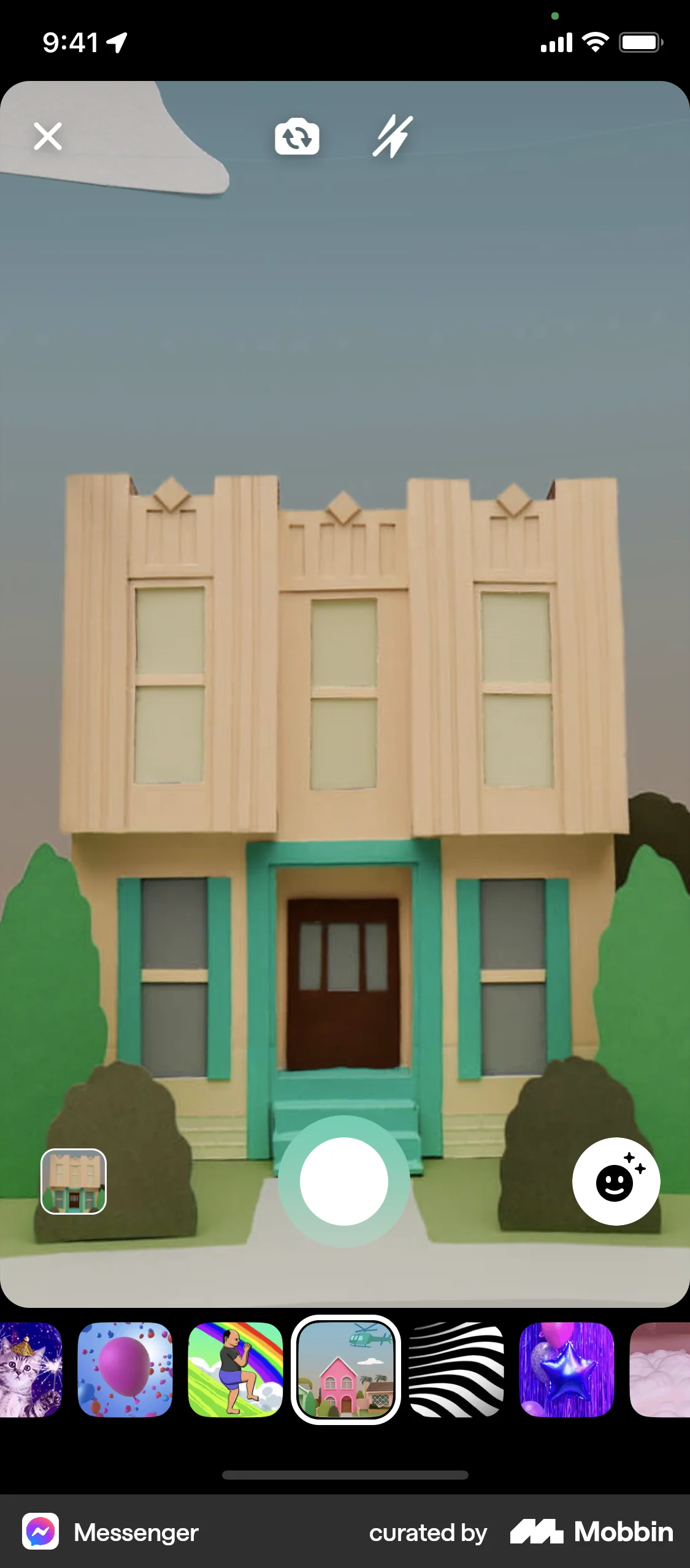 Messenger iOS Augmented Reality screen