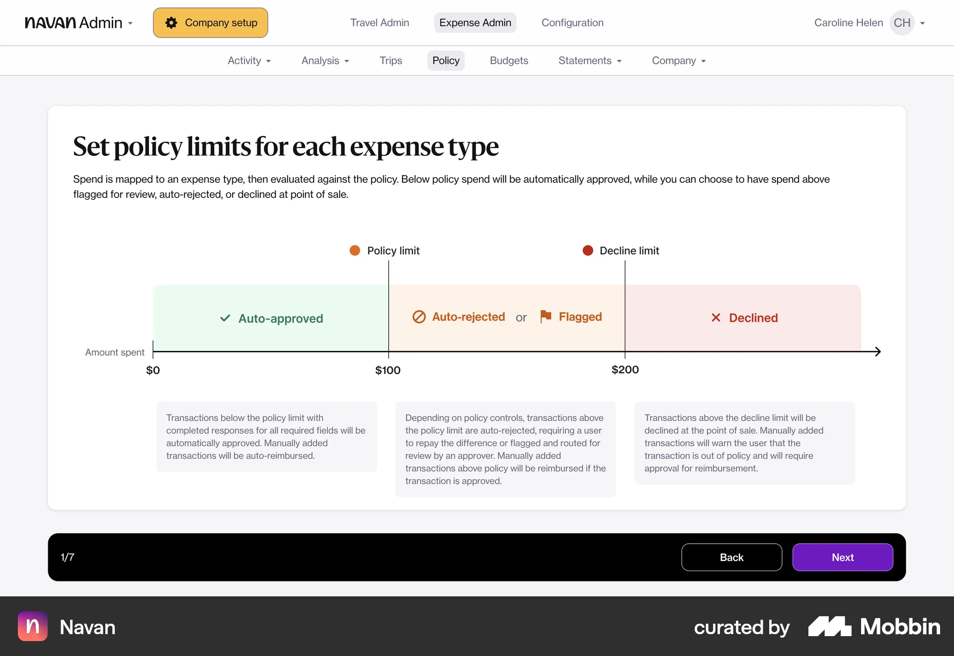 Navan Web Help & Support screen