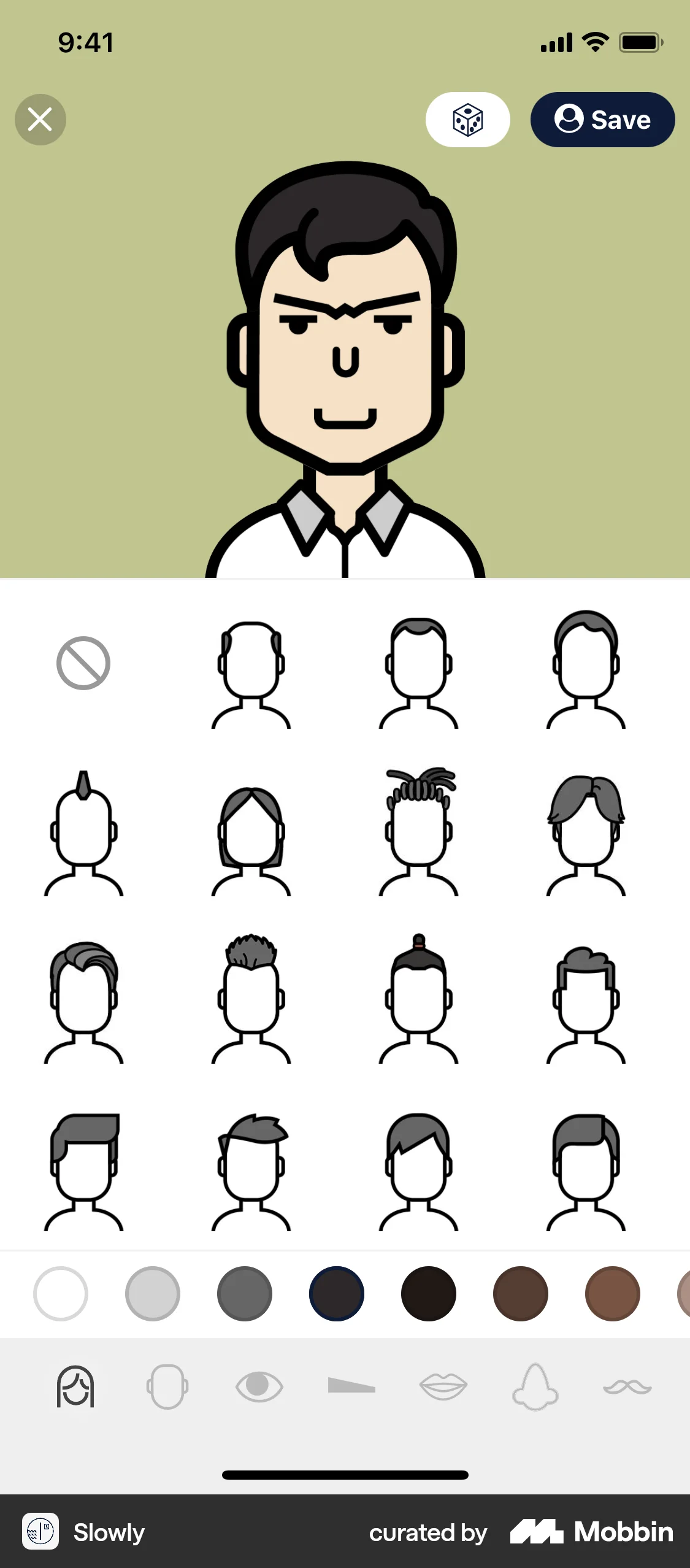 Slowly iOS screen containing Color Picker UI element