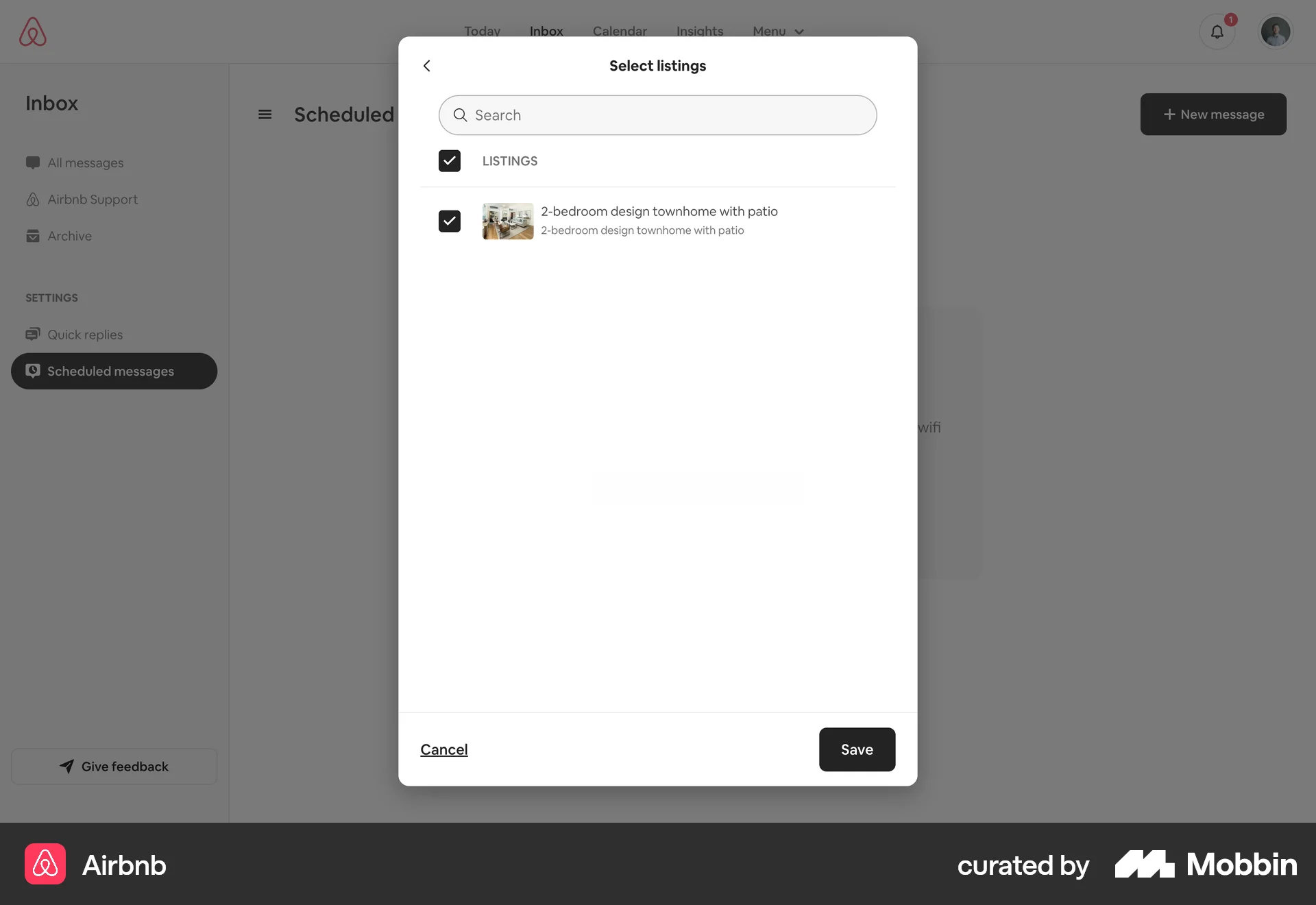 Airbnb Web screen containing Checkbox UI element