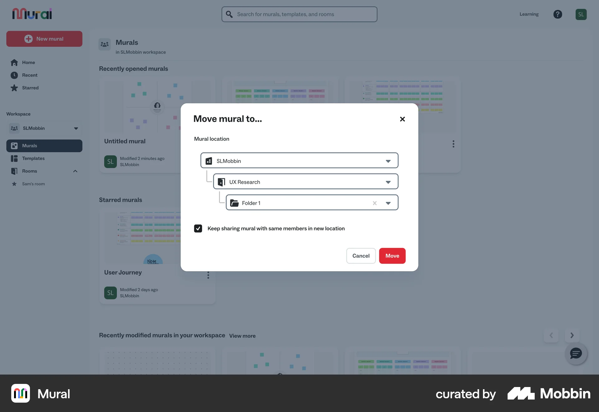 Mural Web Move screen