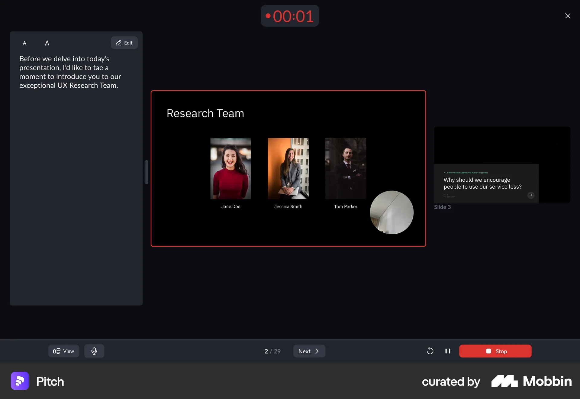 Pitch Web Timer & Clock screen