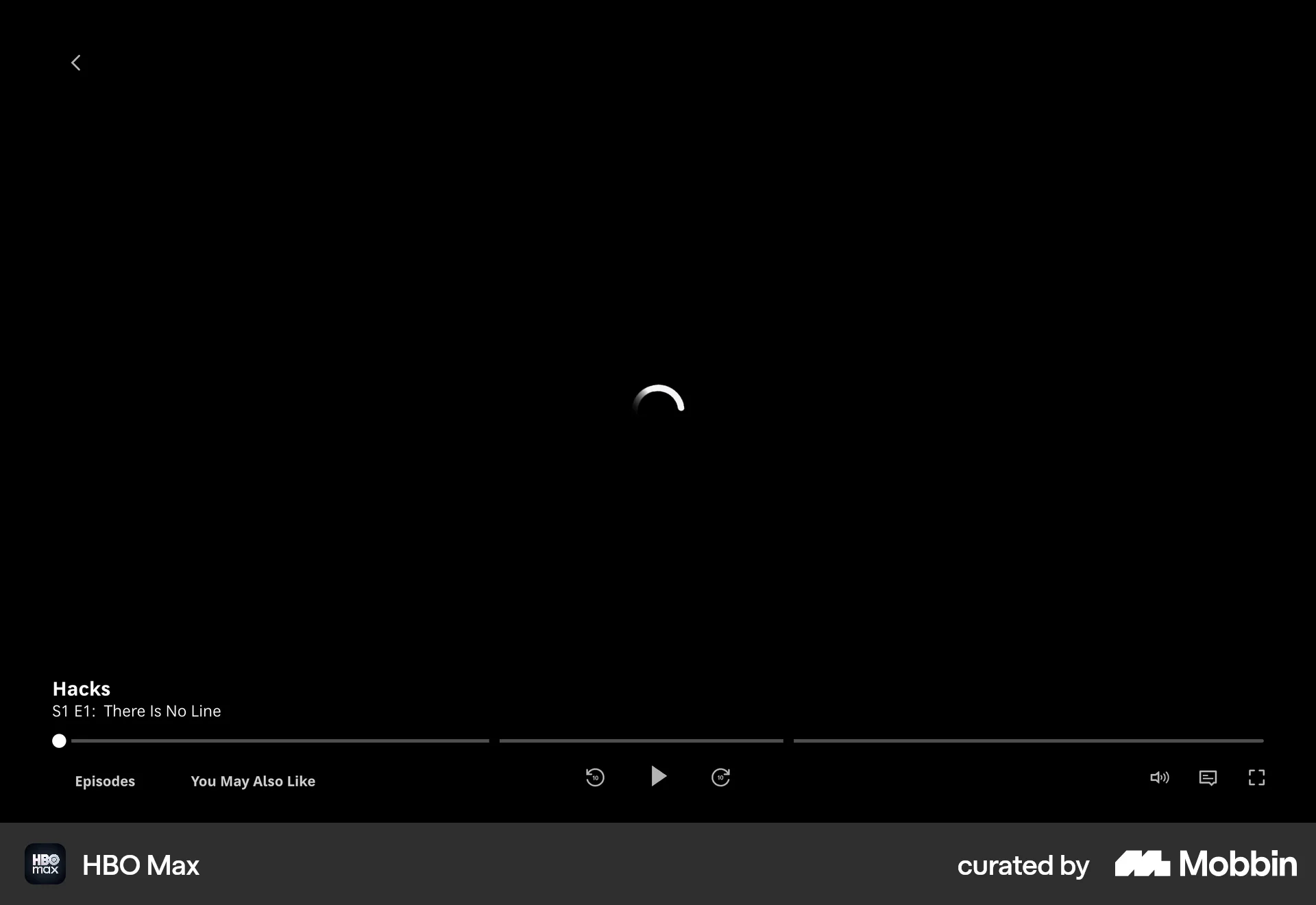 HBO Max Web screen containing Loading Indicator UI element