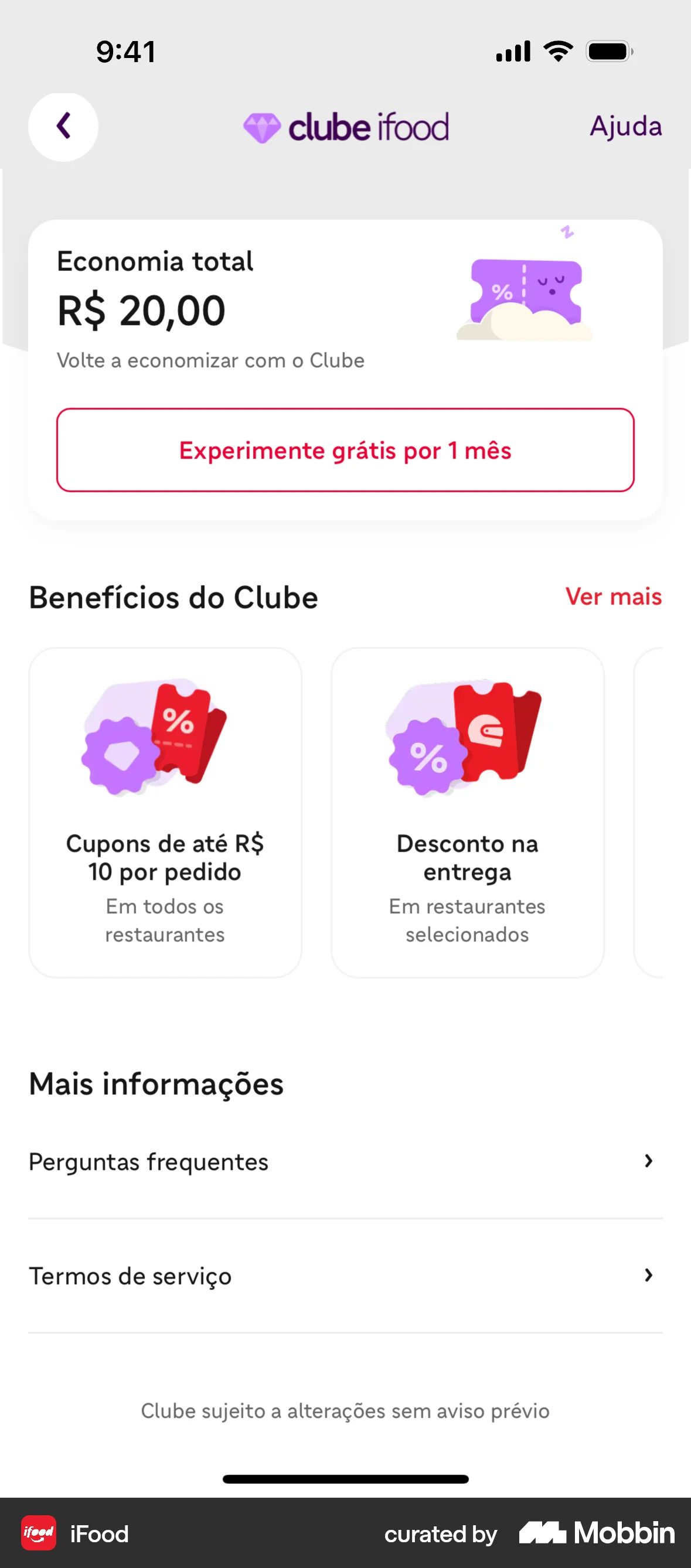 iFood iOS Wallet & Balance screen
