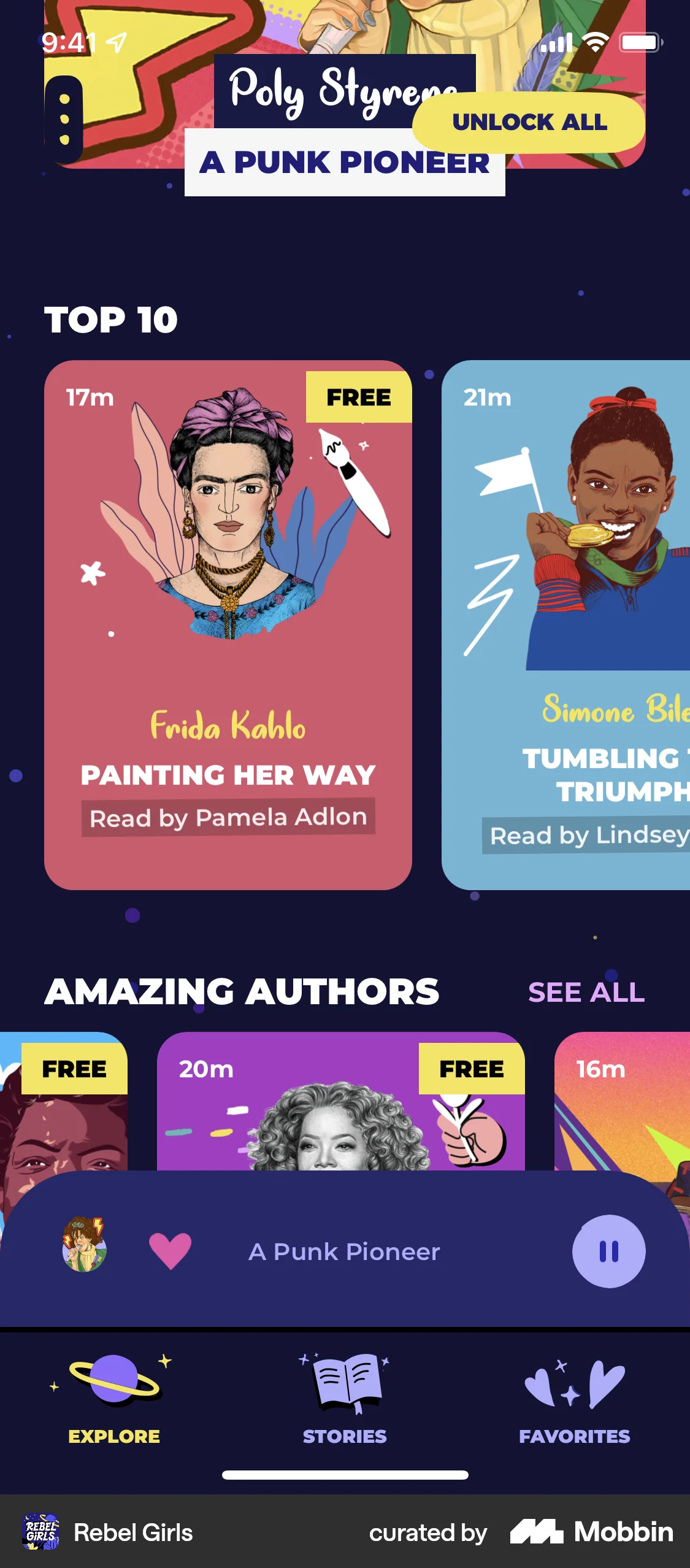Rebel Girls iOS Like & Upvote screen
