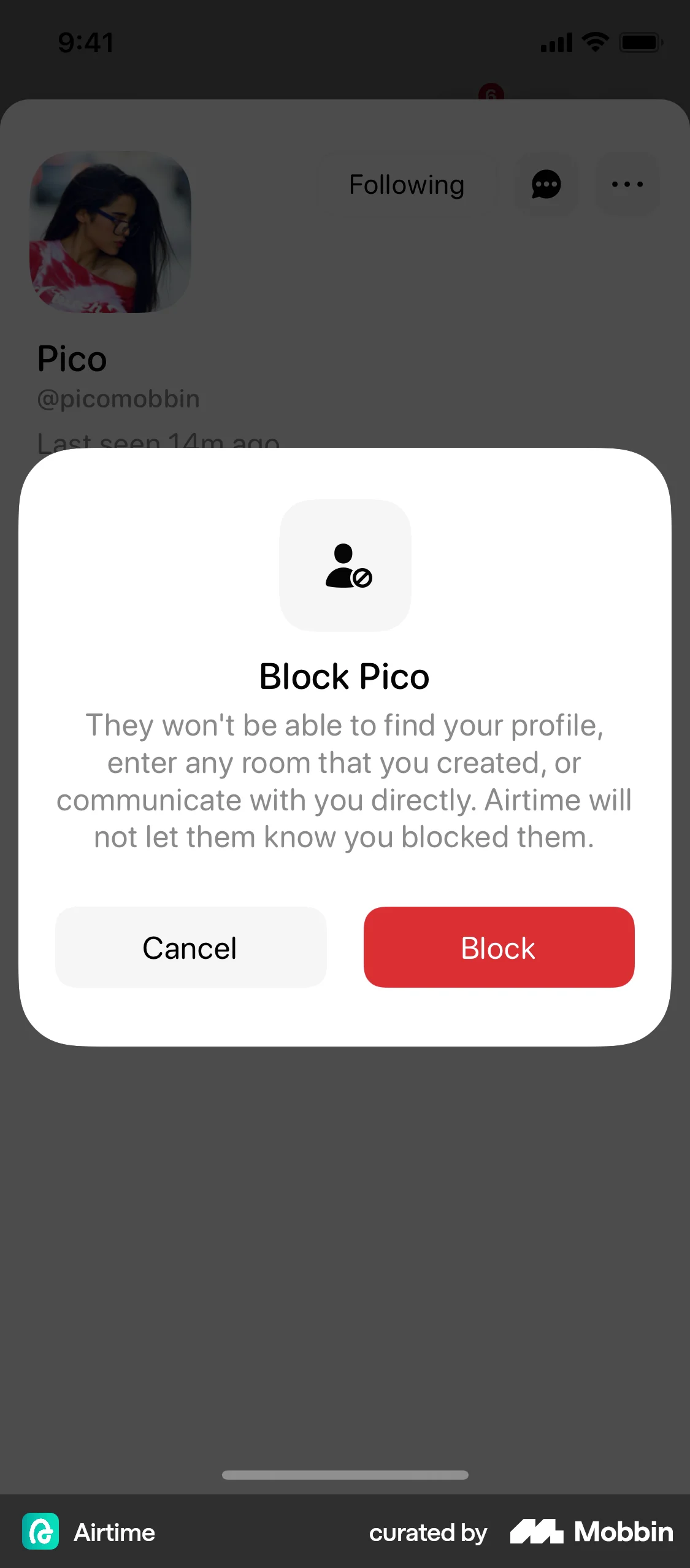 Airtime iOS Ban & Block screen