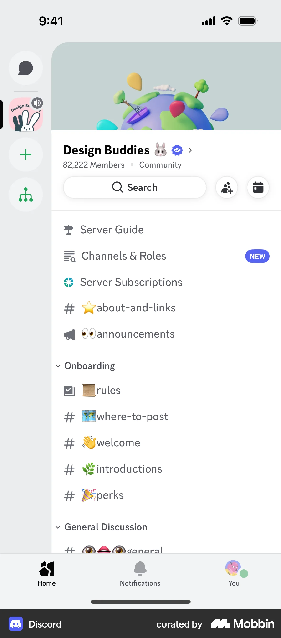Discord iOS Communication App screen
