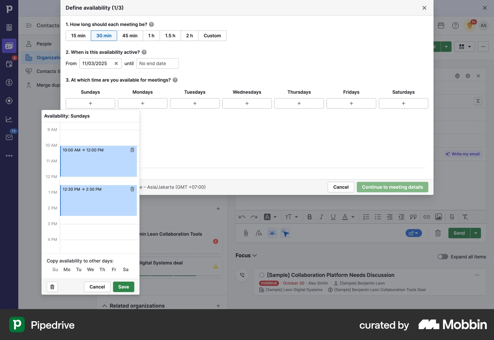 Pipedrive Web Wizard UI screen