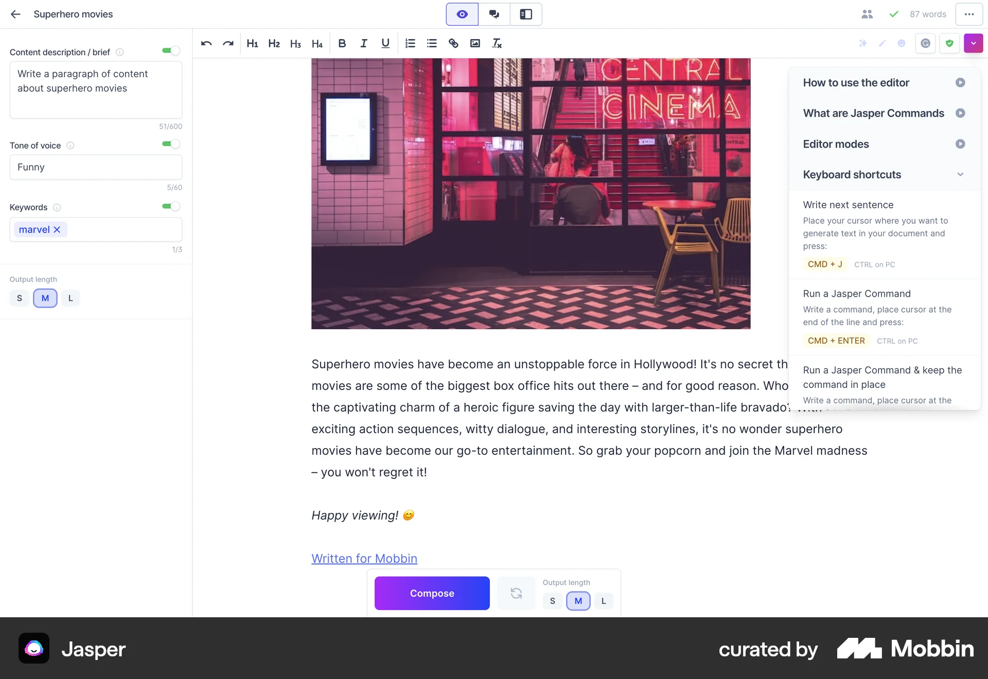 Jasper Web Help & Support screen
