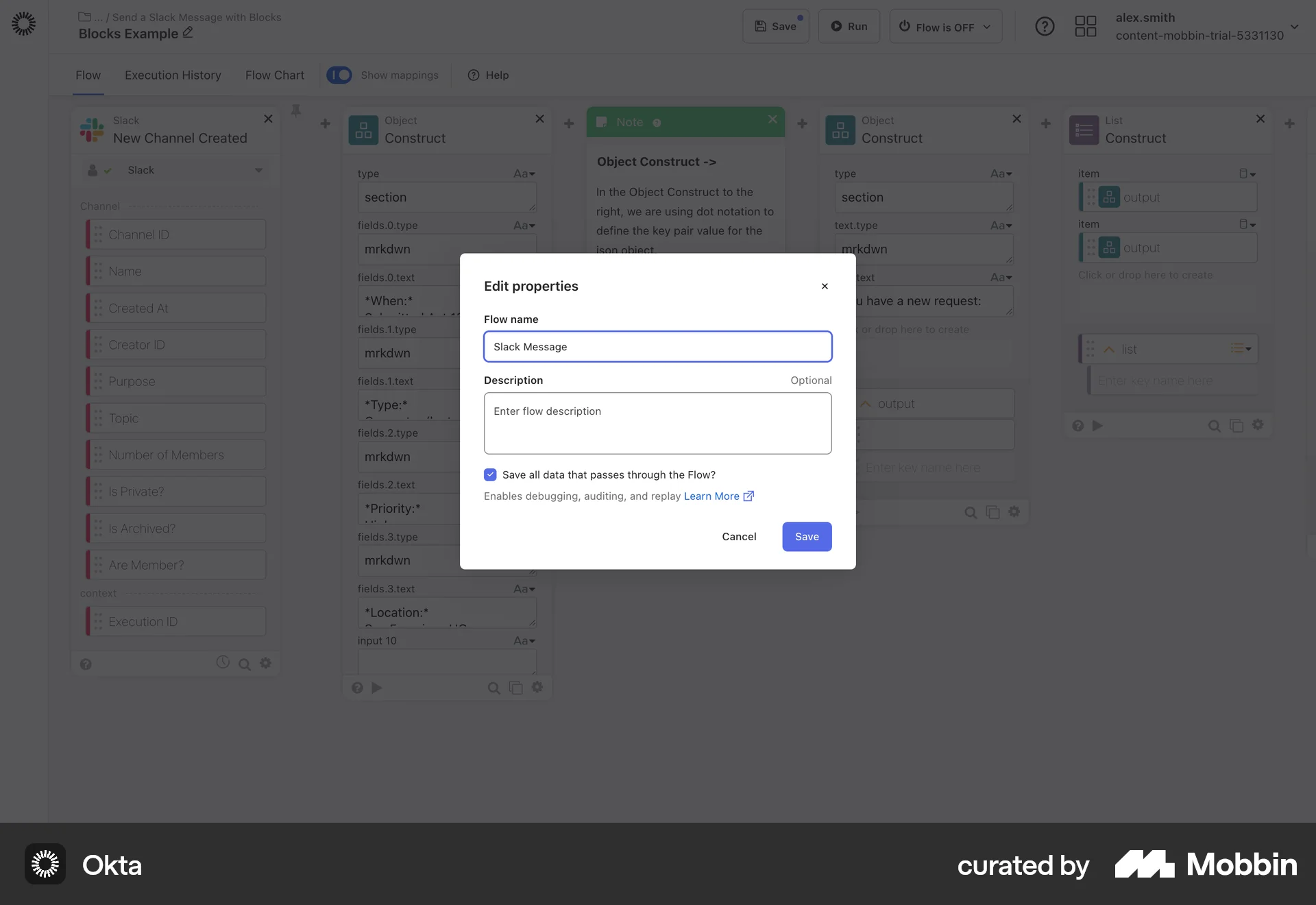 Okta Web screen containing Text Field UI element