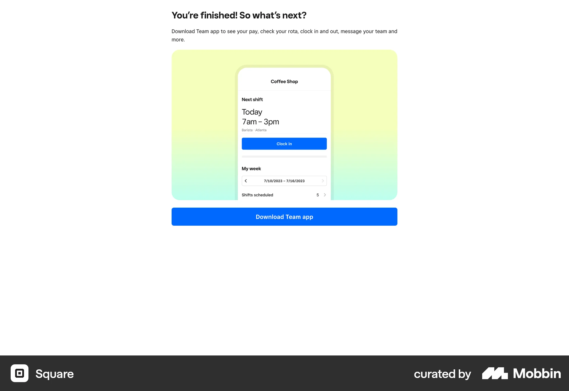 Square Web Upload & Download screen