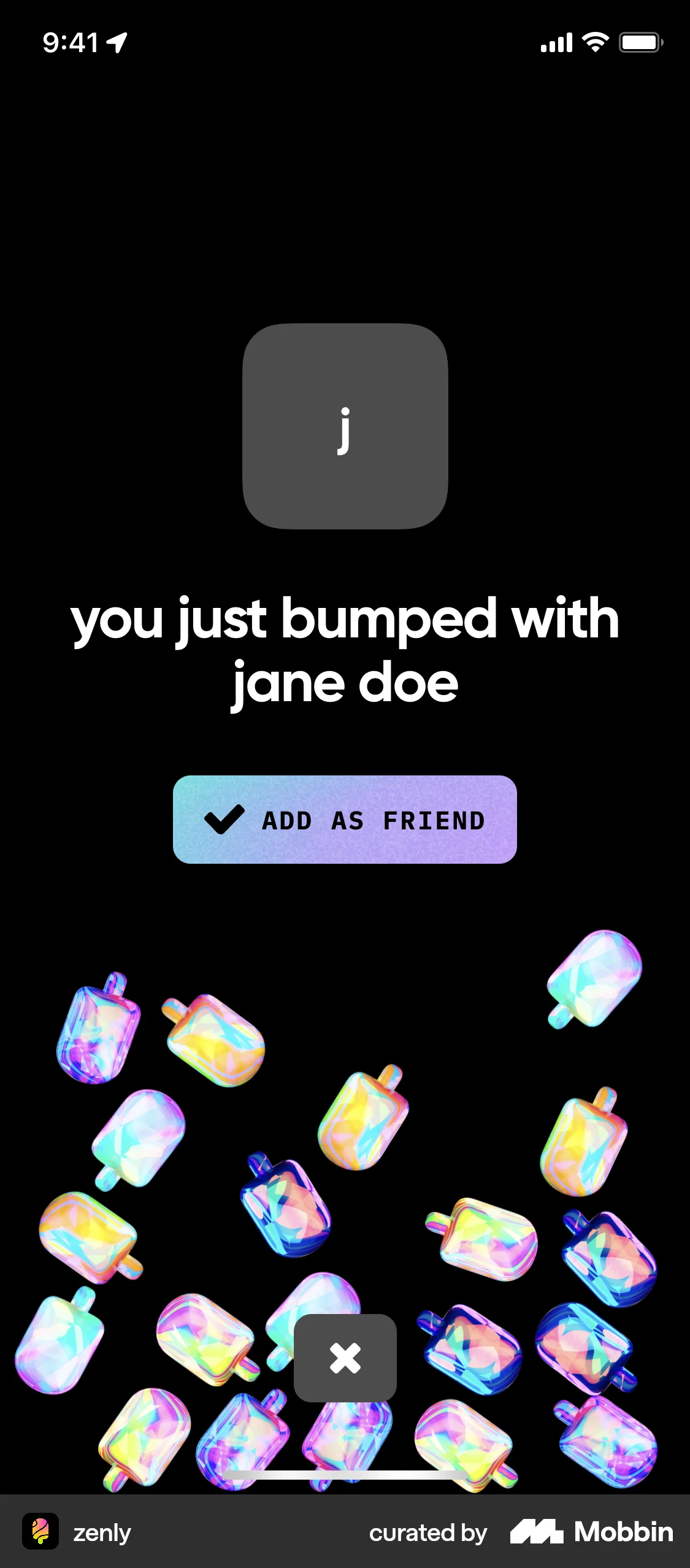 zenly iOS Confetti screen