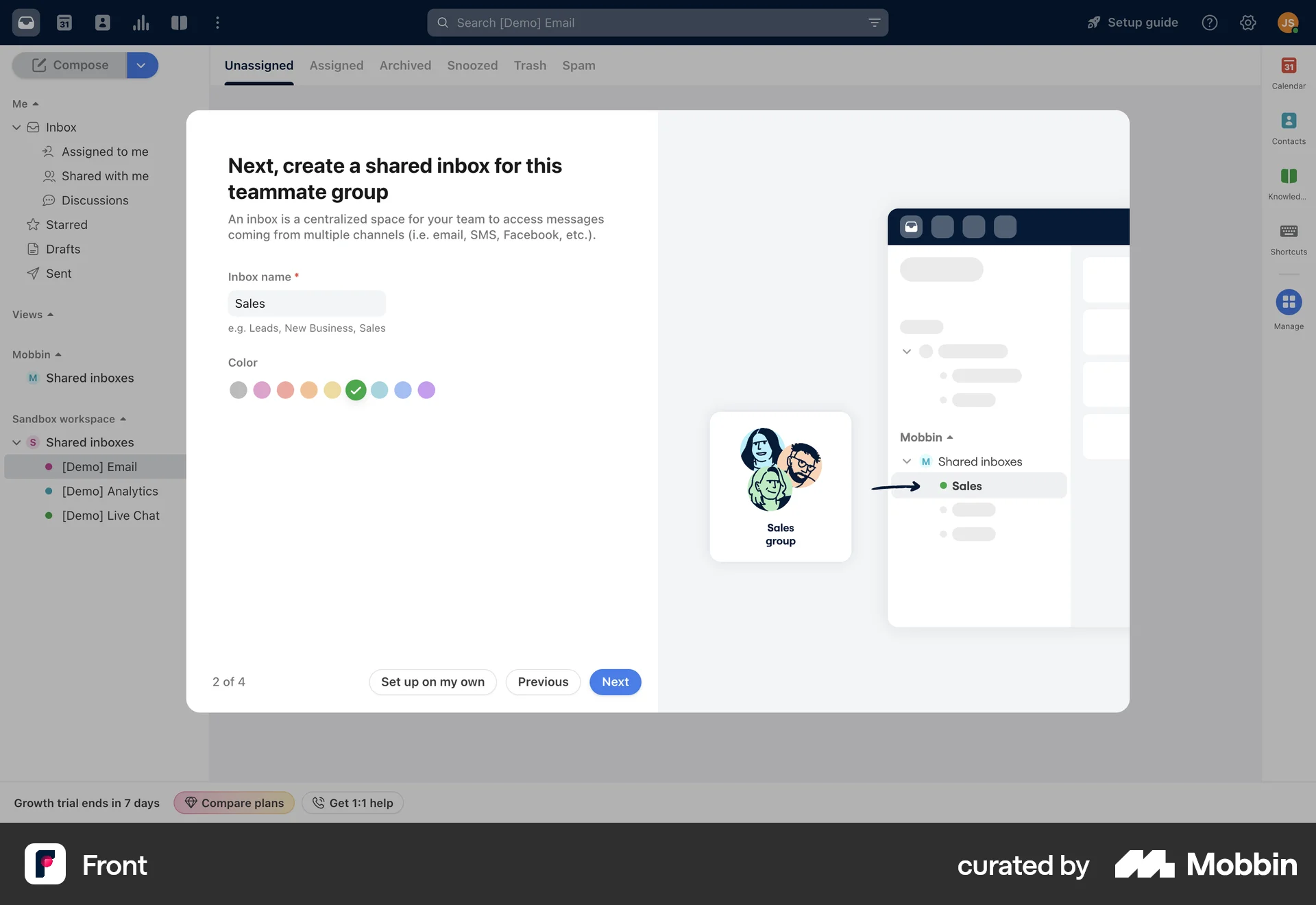 Front Web screen containing Color Picker UI element