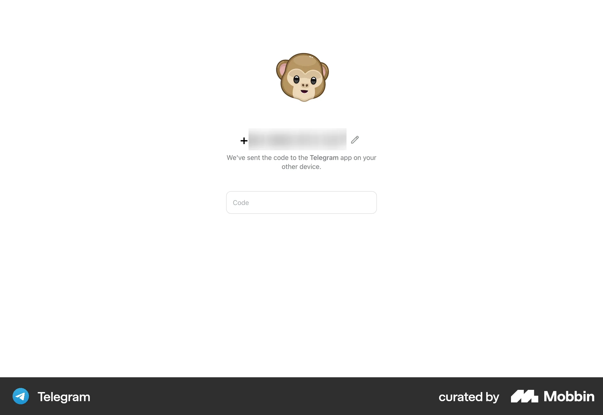 Telegram Web screen containing Editable Text UI element