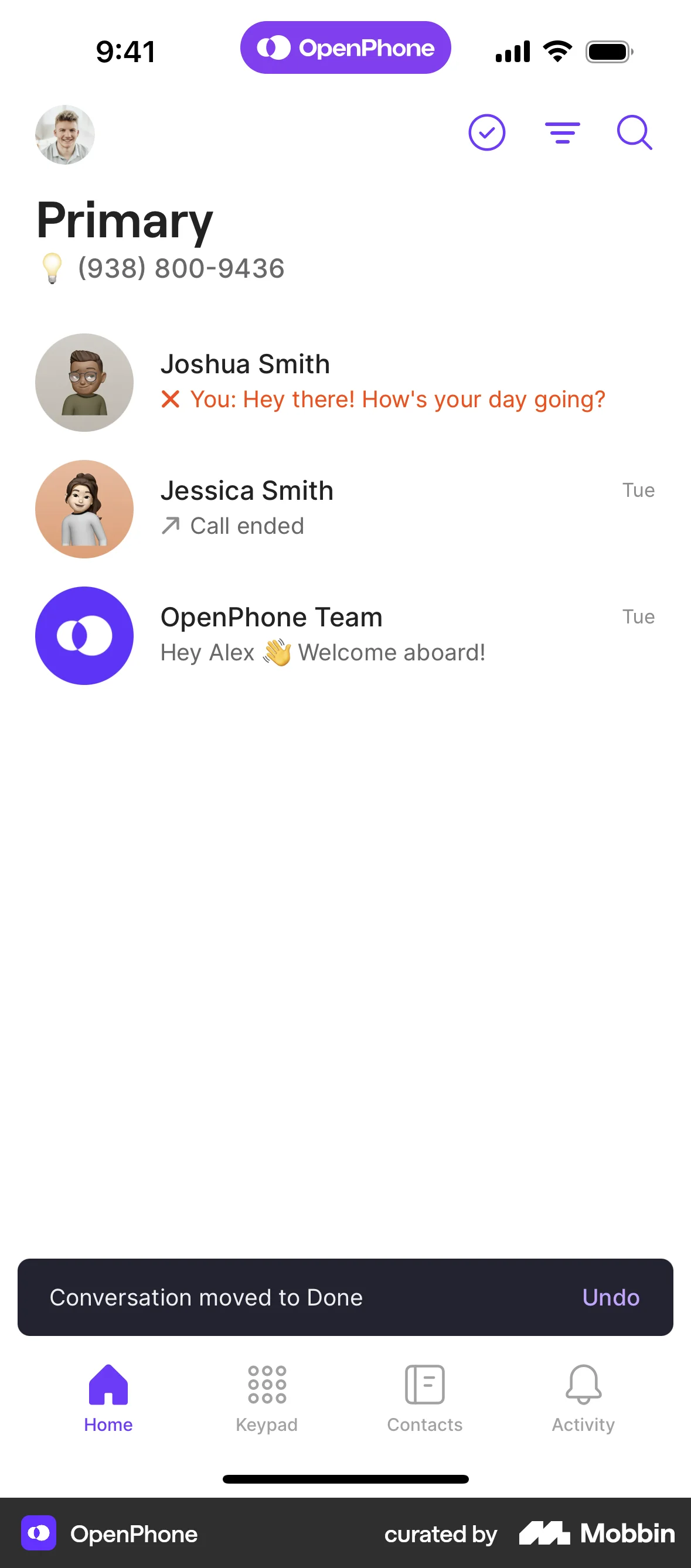 OpenPhone iOS Move screen