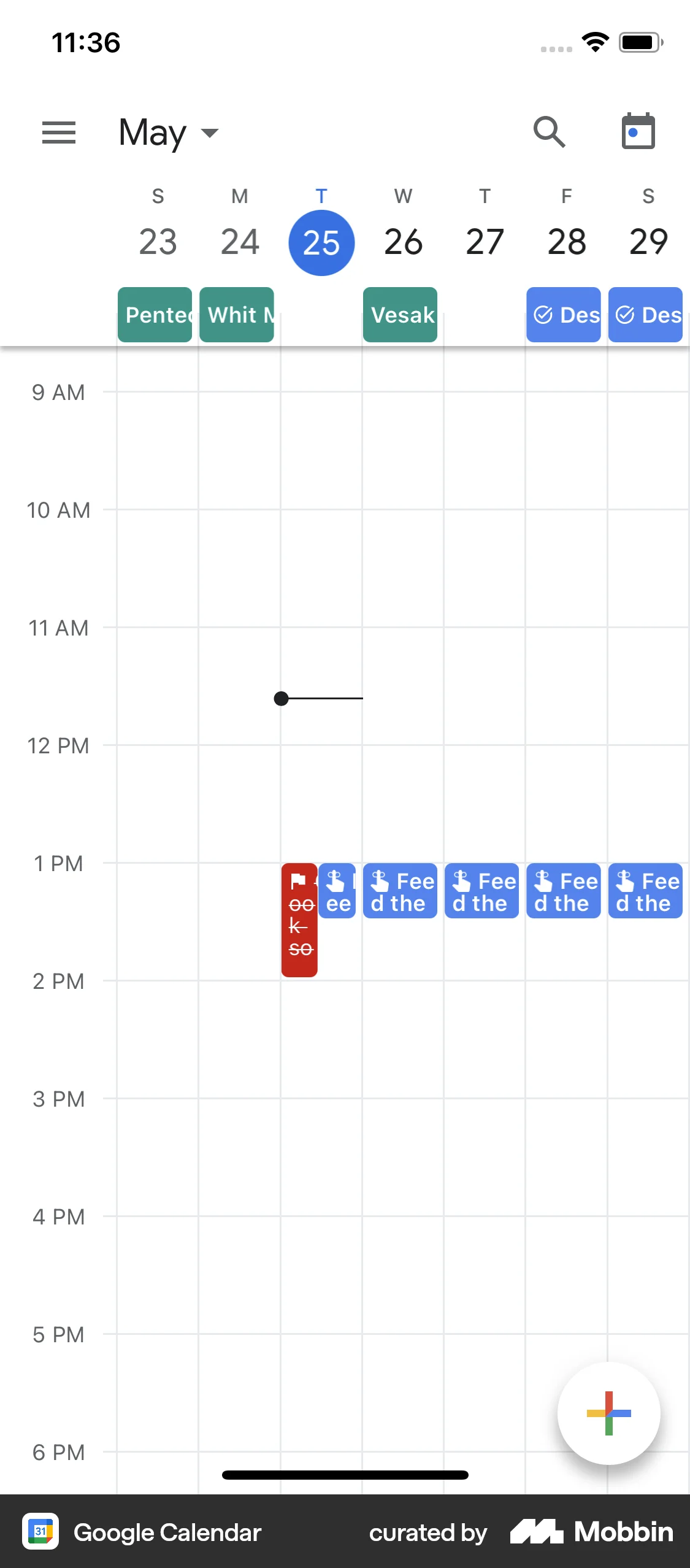 Google Calendar iOS Event Detail screen
