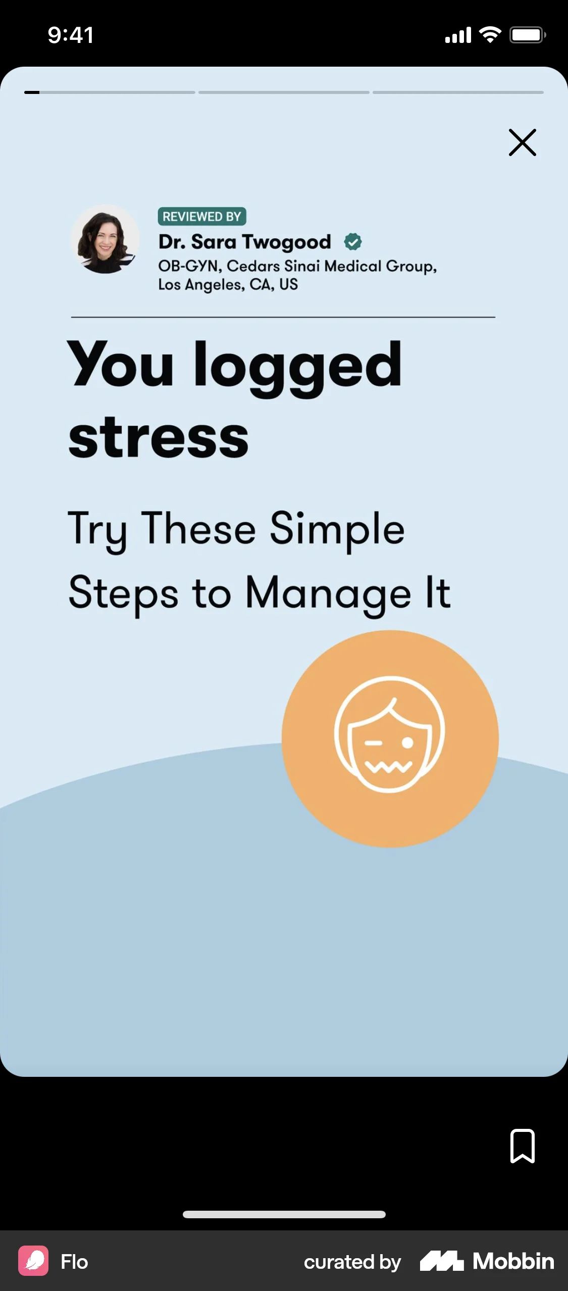 Flo iOS Stories screen