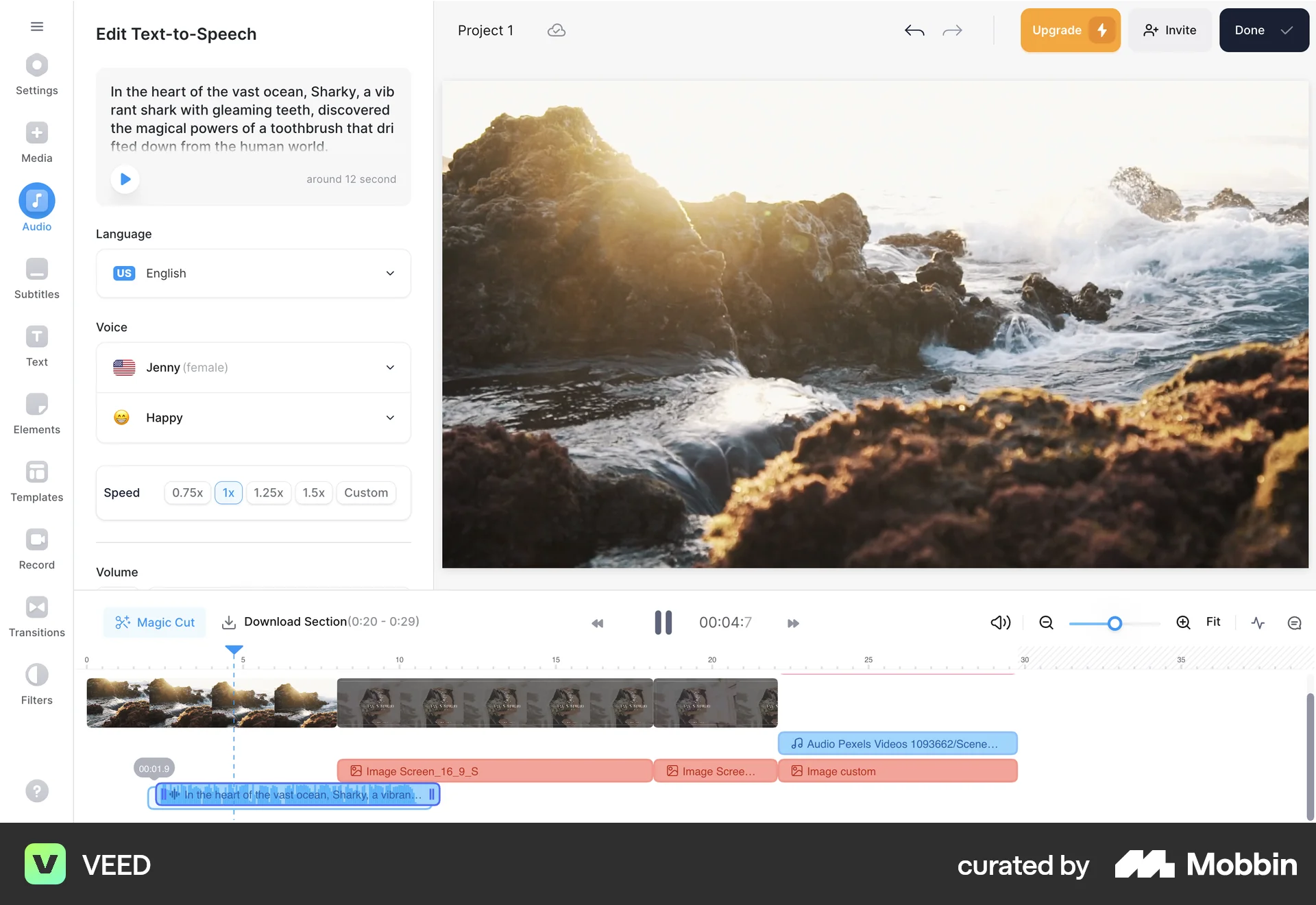 VEED Web Reorder screen