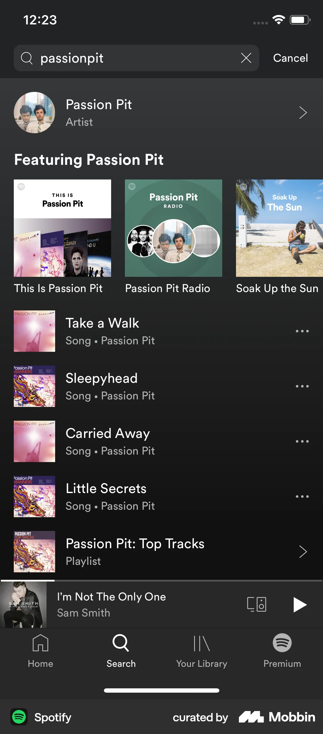 Spotify iOS Playlists screen