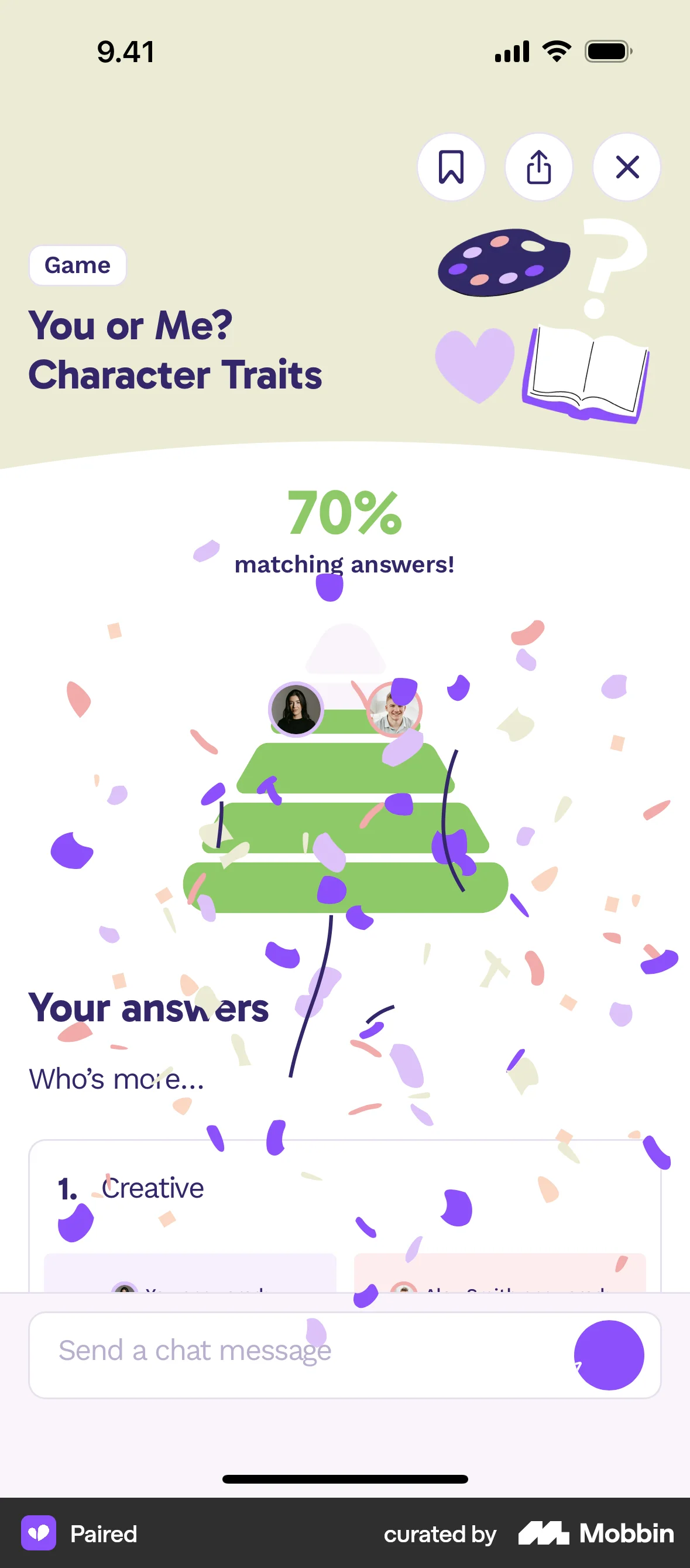 Paired iOS Game UI screen