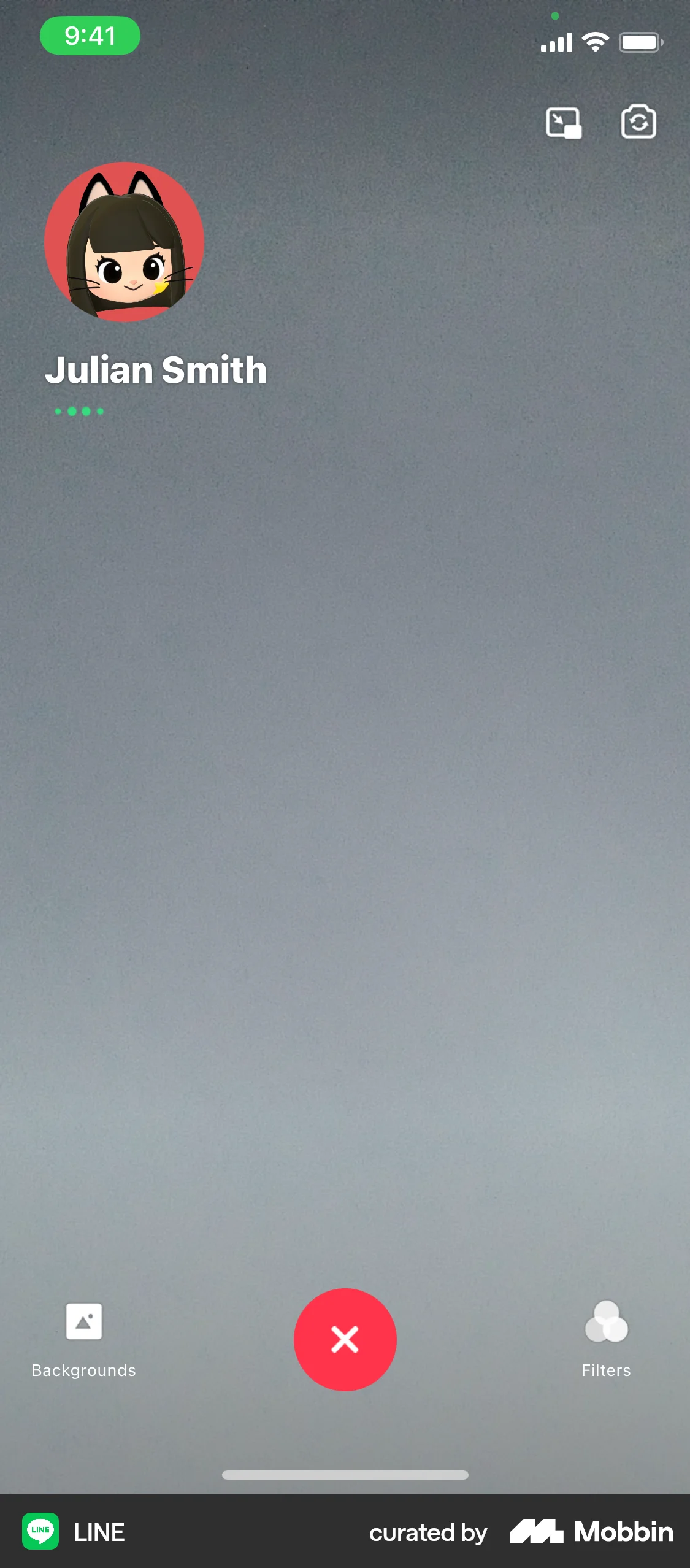 LINE iOS Call screen