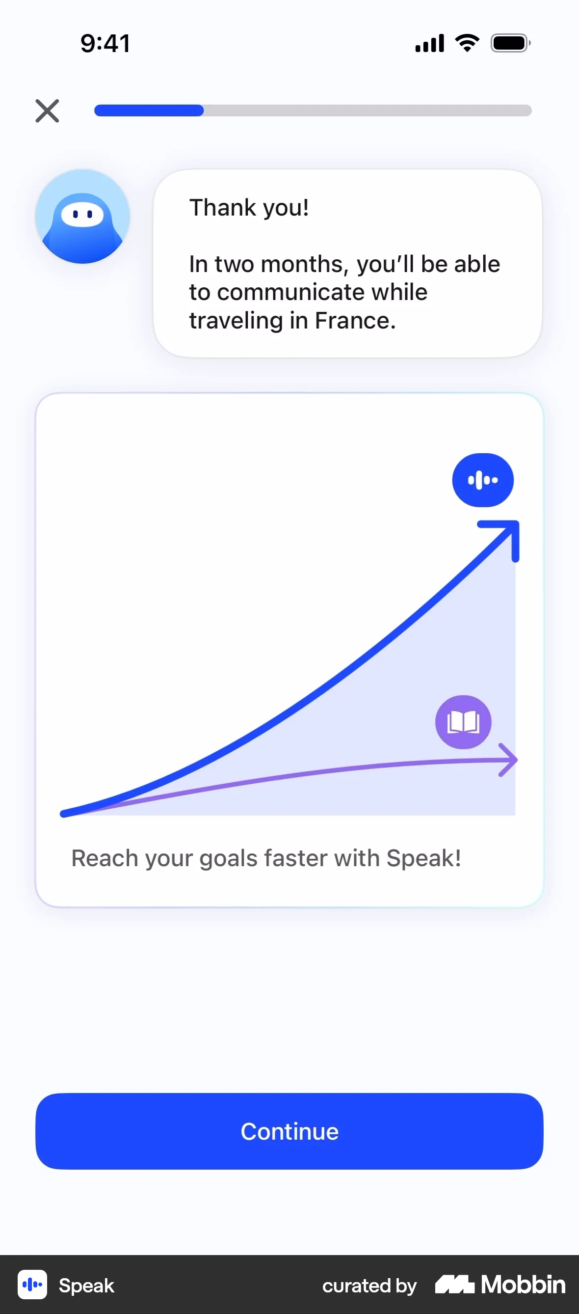 Speak Onboarding screen