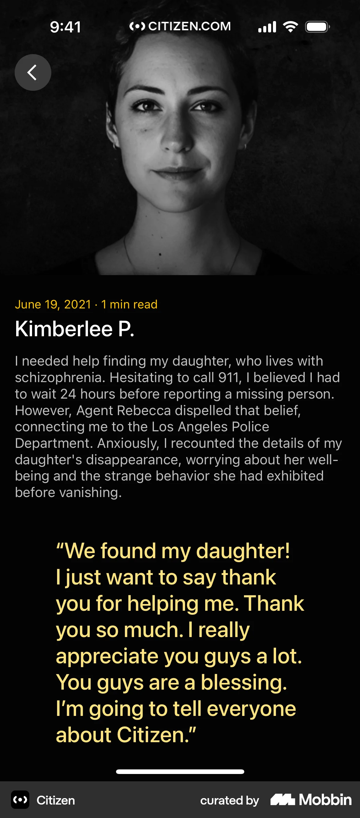 Citizen iOS Article Detail screen