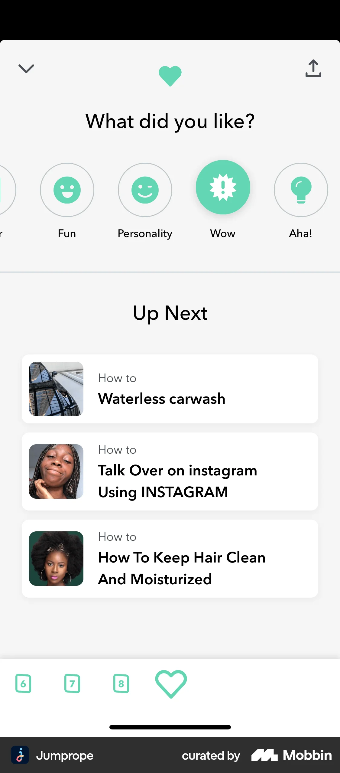 Jumprope iOS Photo & Video App screen