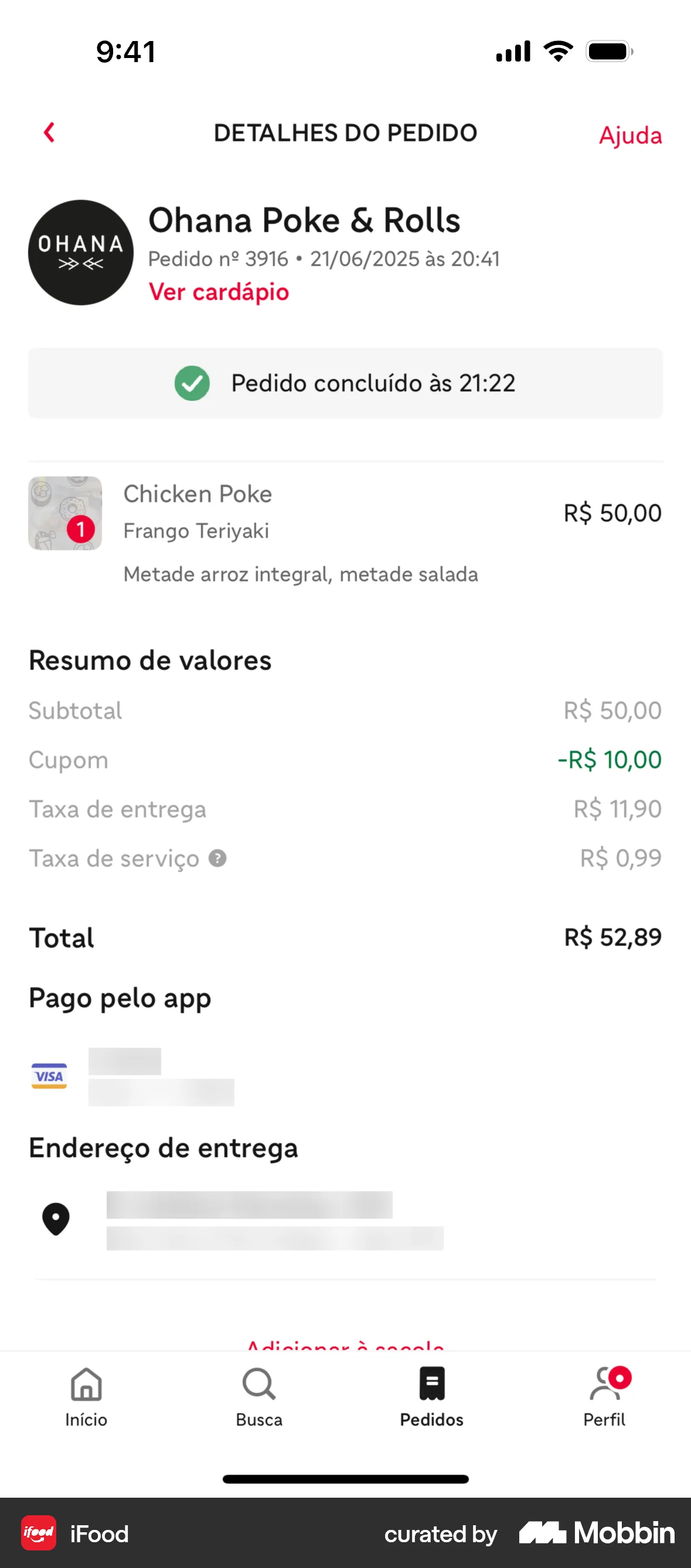 iFood iOS Order Detail screen