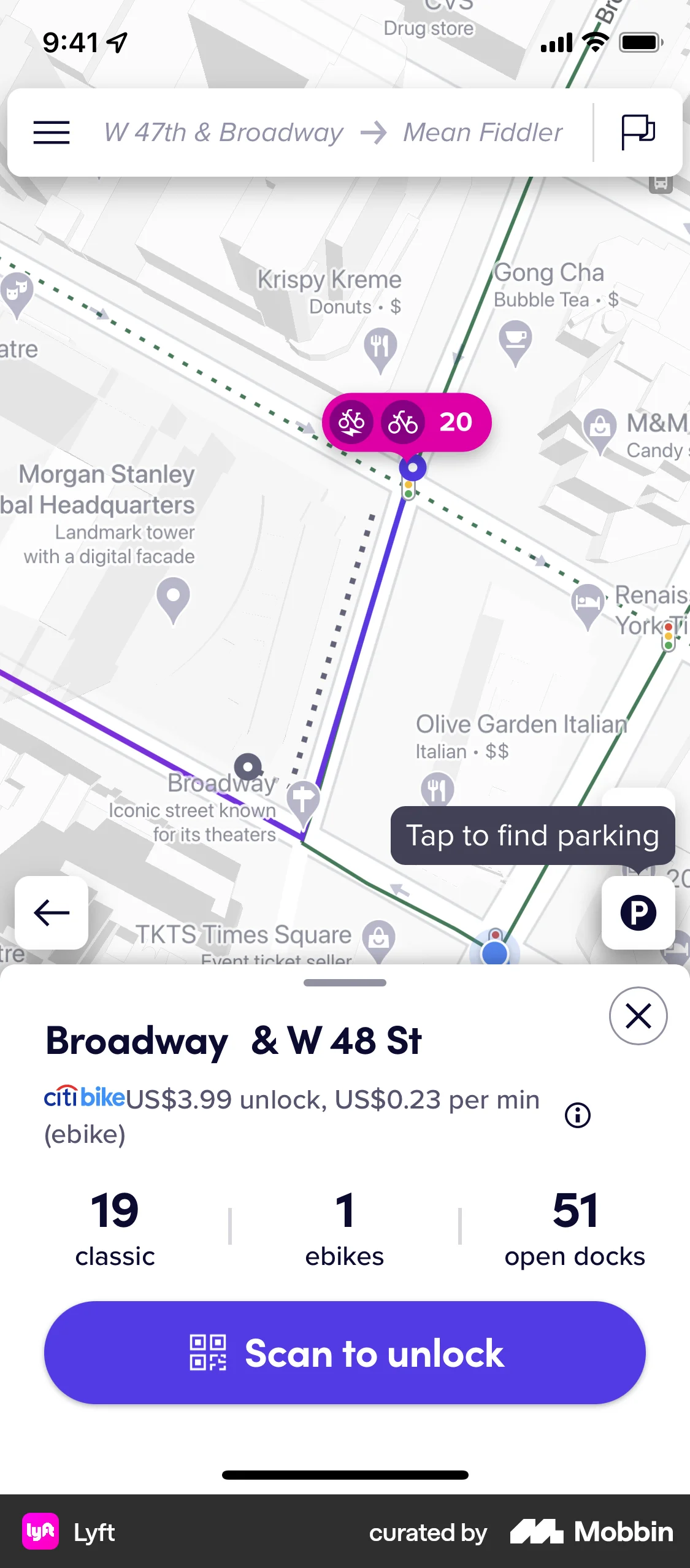 Lyft iOS screen containing Search Bar UI element