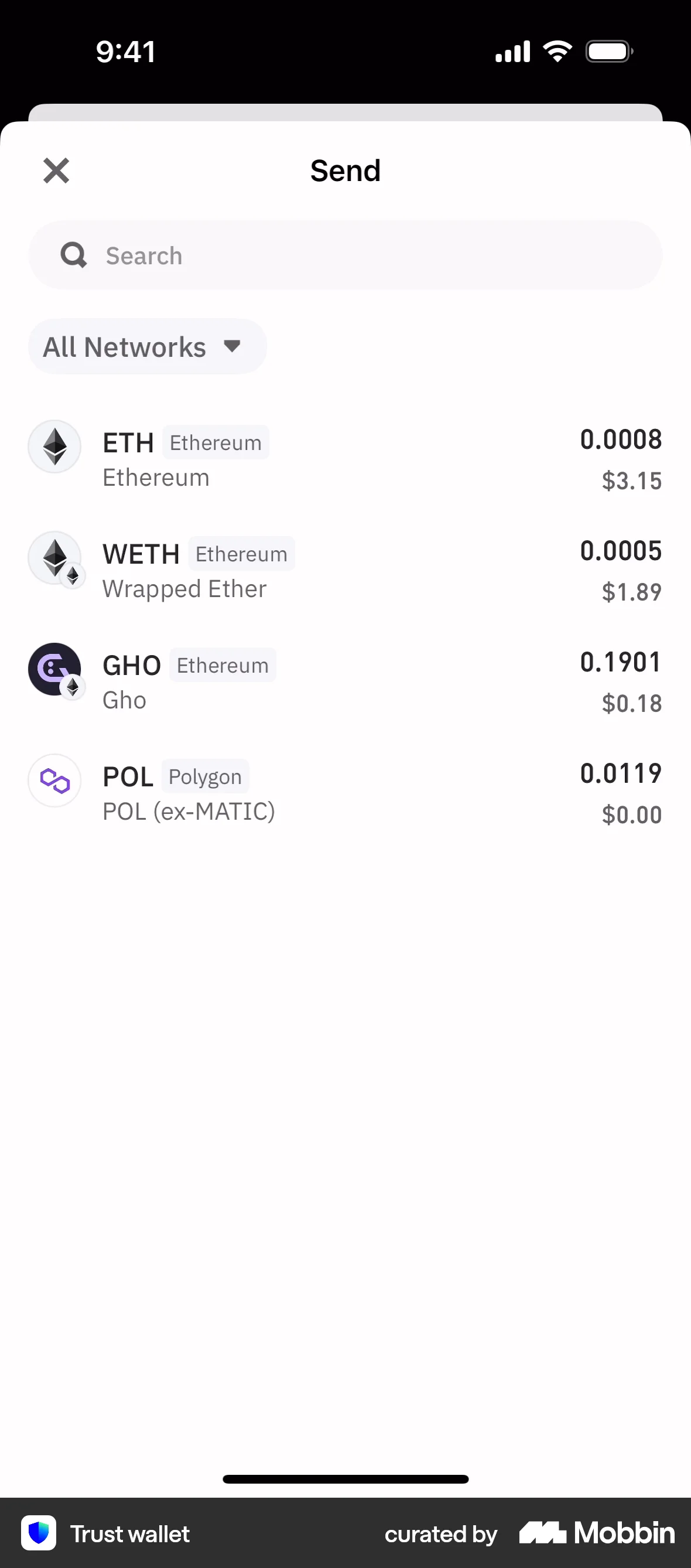 Trust Wallet iOS Crypto & Web3 App screen