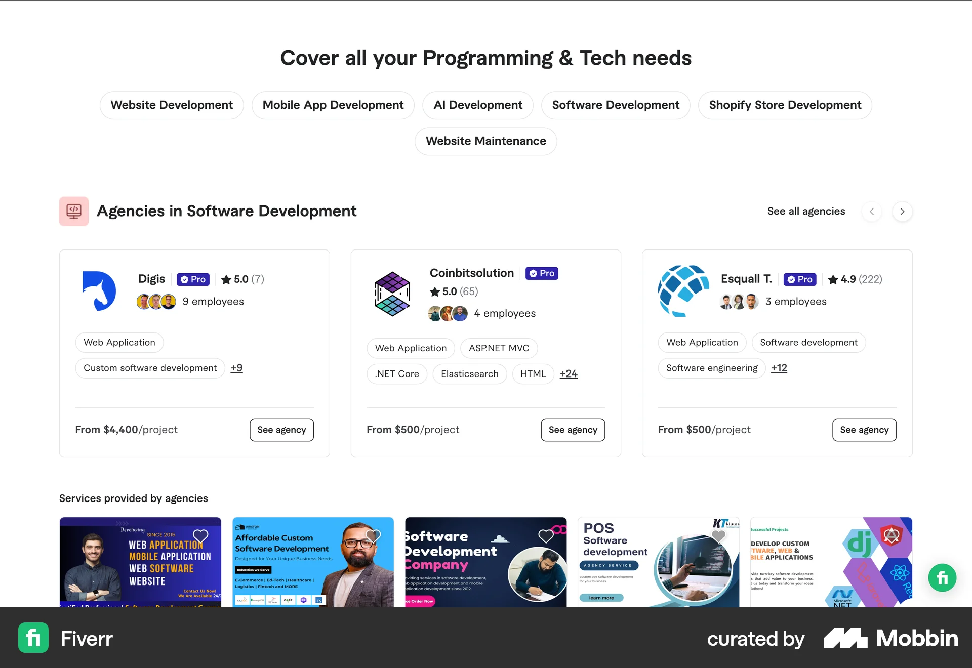 Fiverr Web Shop & Storefront screen