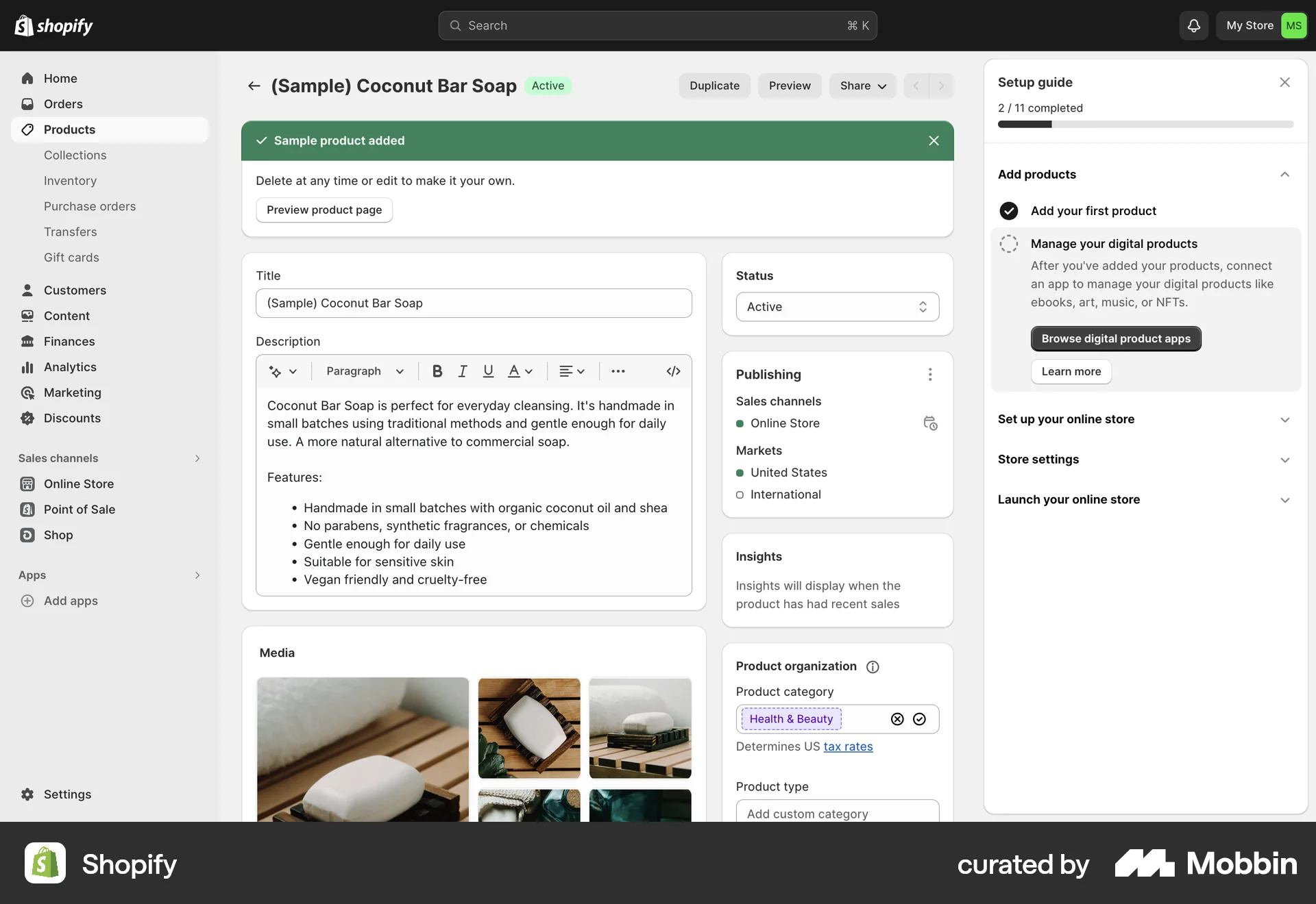 Shopify Web Progress screen