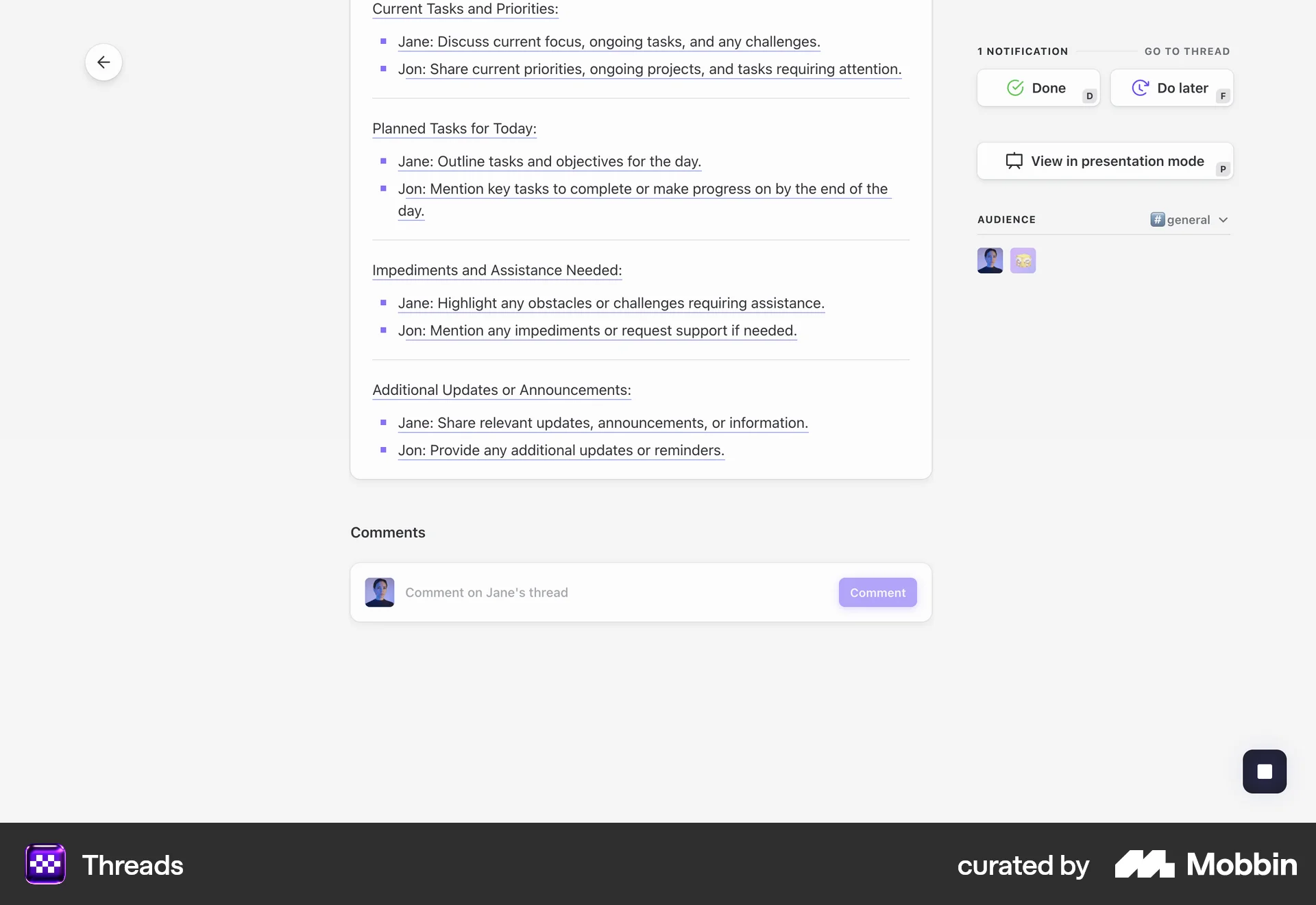 Threads Web Note Detail screen