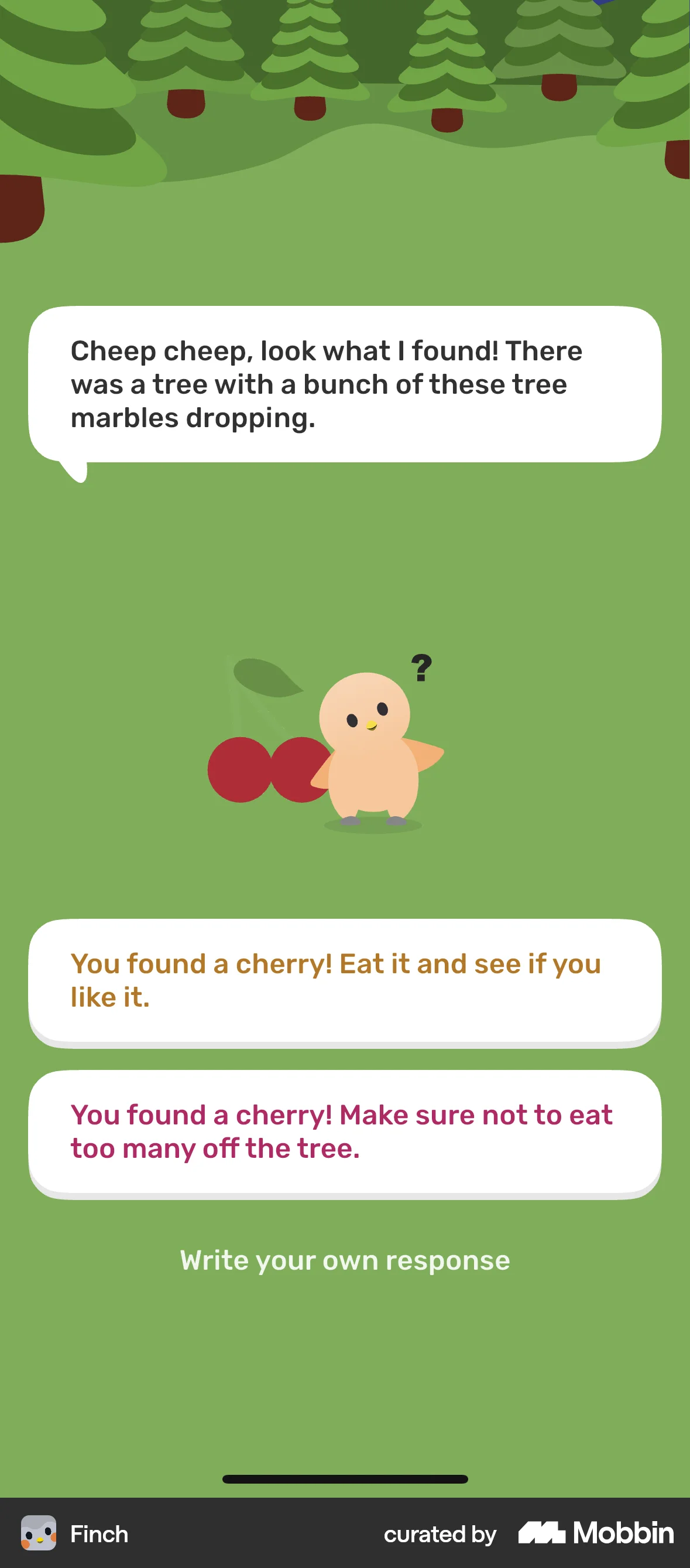 Finch iOS Game UI screen