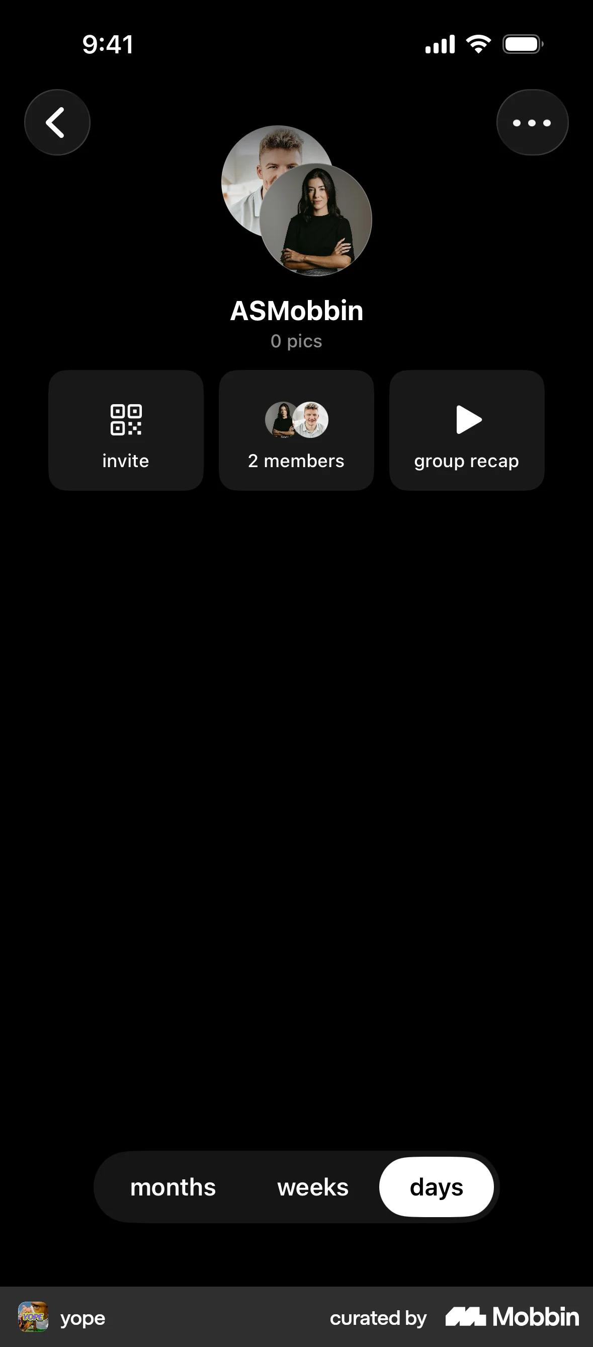 yope iOS screen containing Button UI element