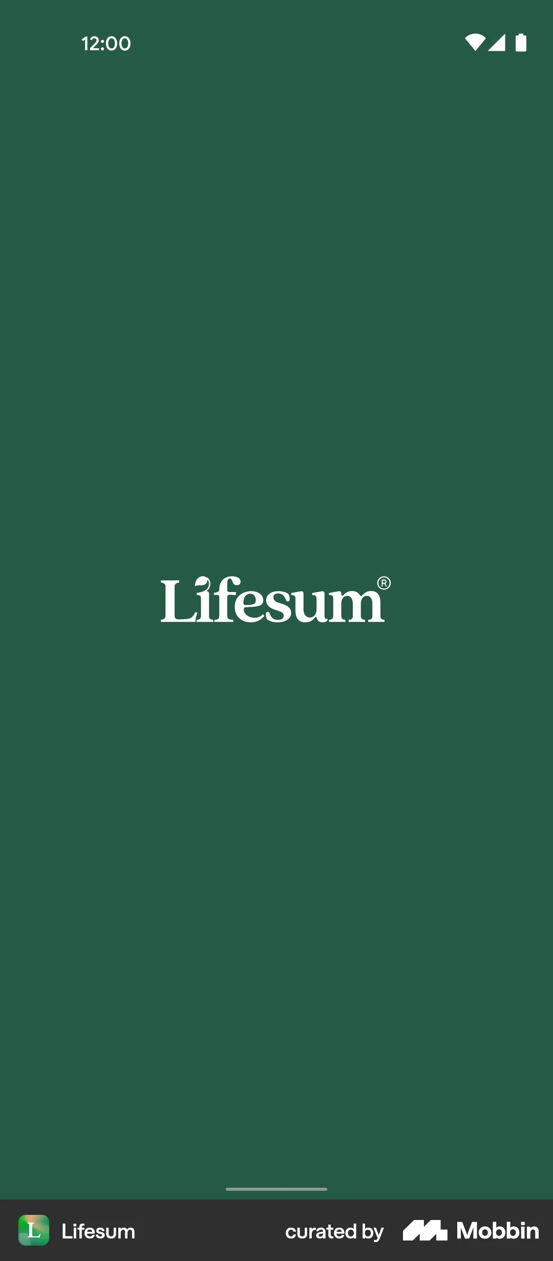 Lifesum Android Splash Screen screen