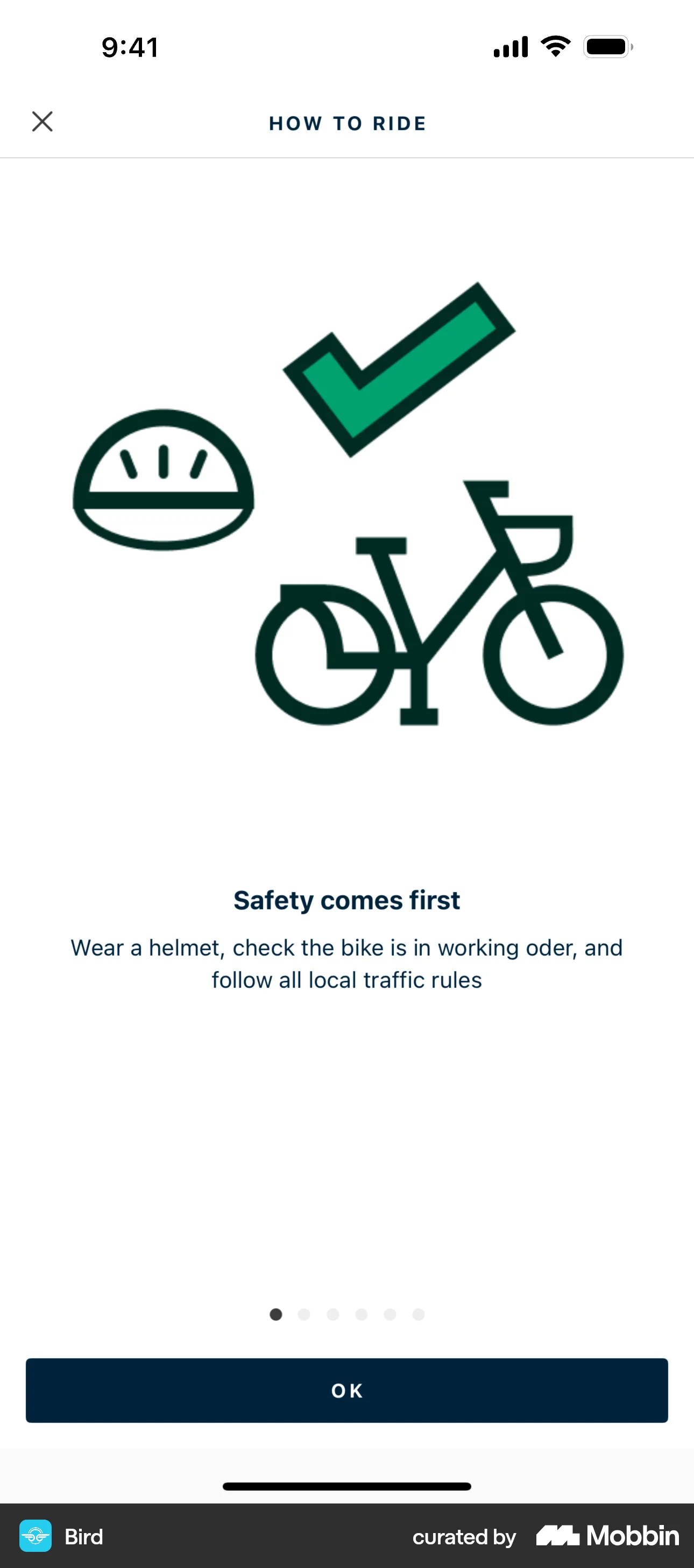 Bird iOS screen containing Full-Screen Overlay UI element