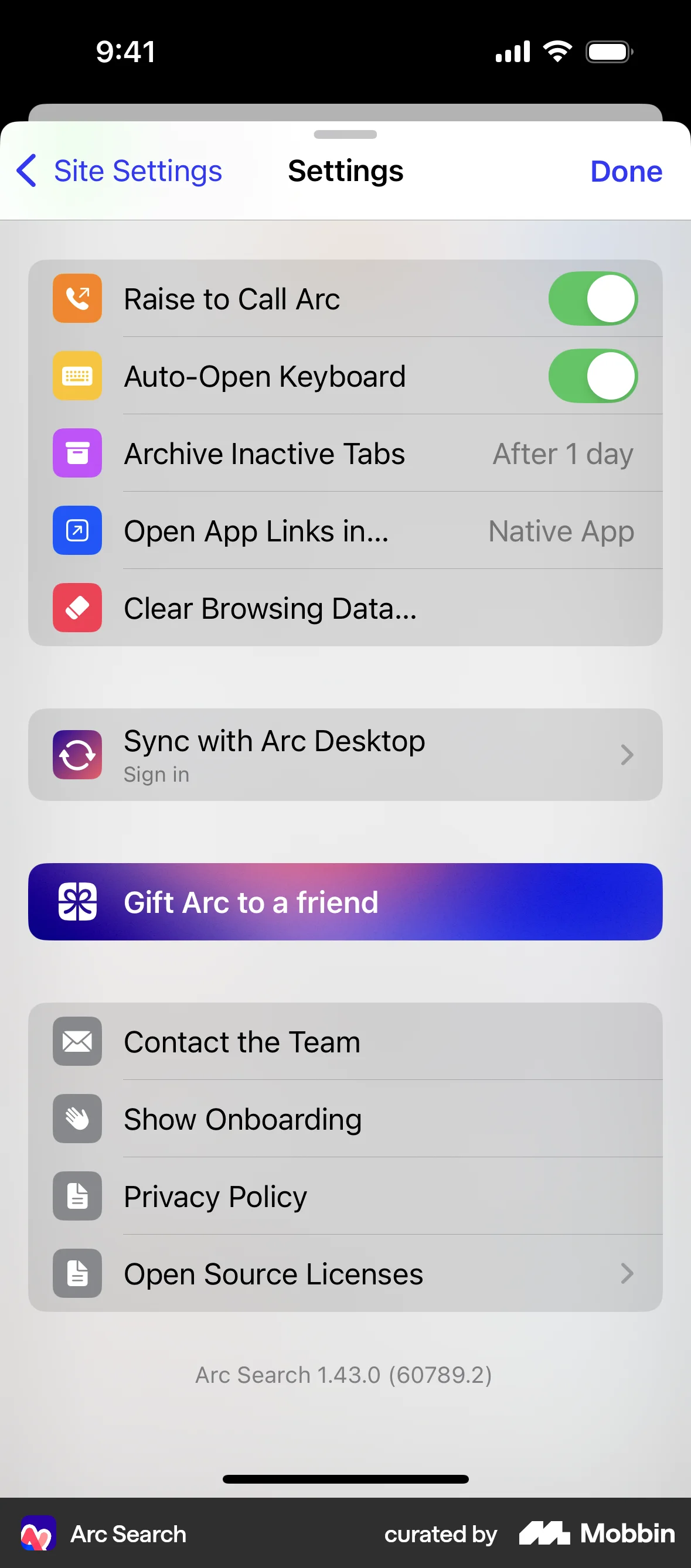 Arc Search iOS Screen | Mobbin
