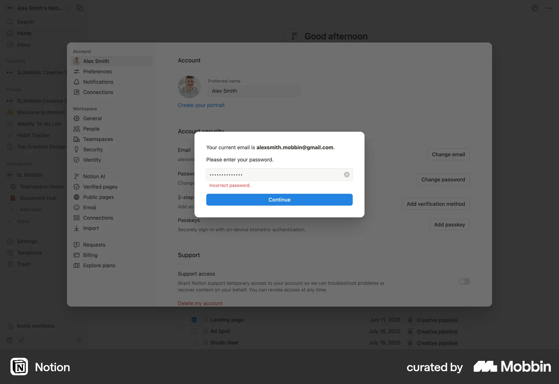 Notion Web Error screen