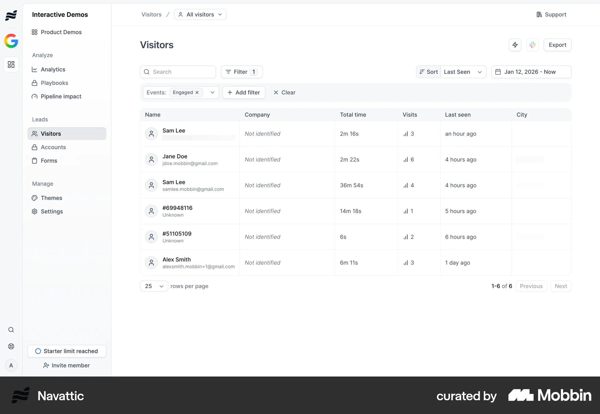 Navattic Web screen containing Pagination UI element