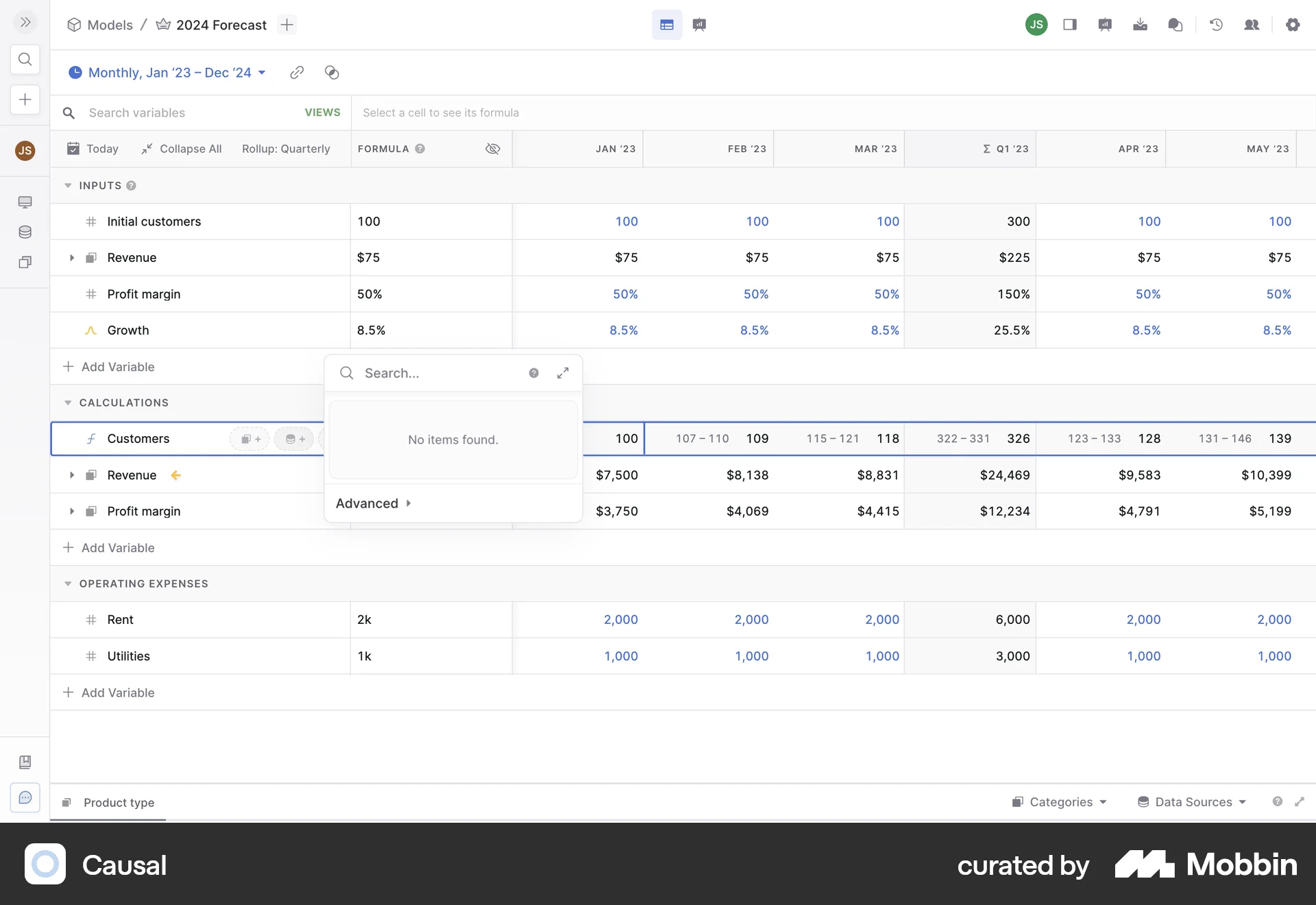 Causal Web Empty State screen