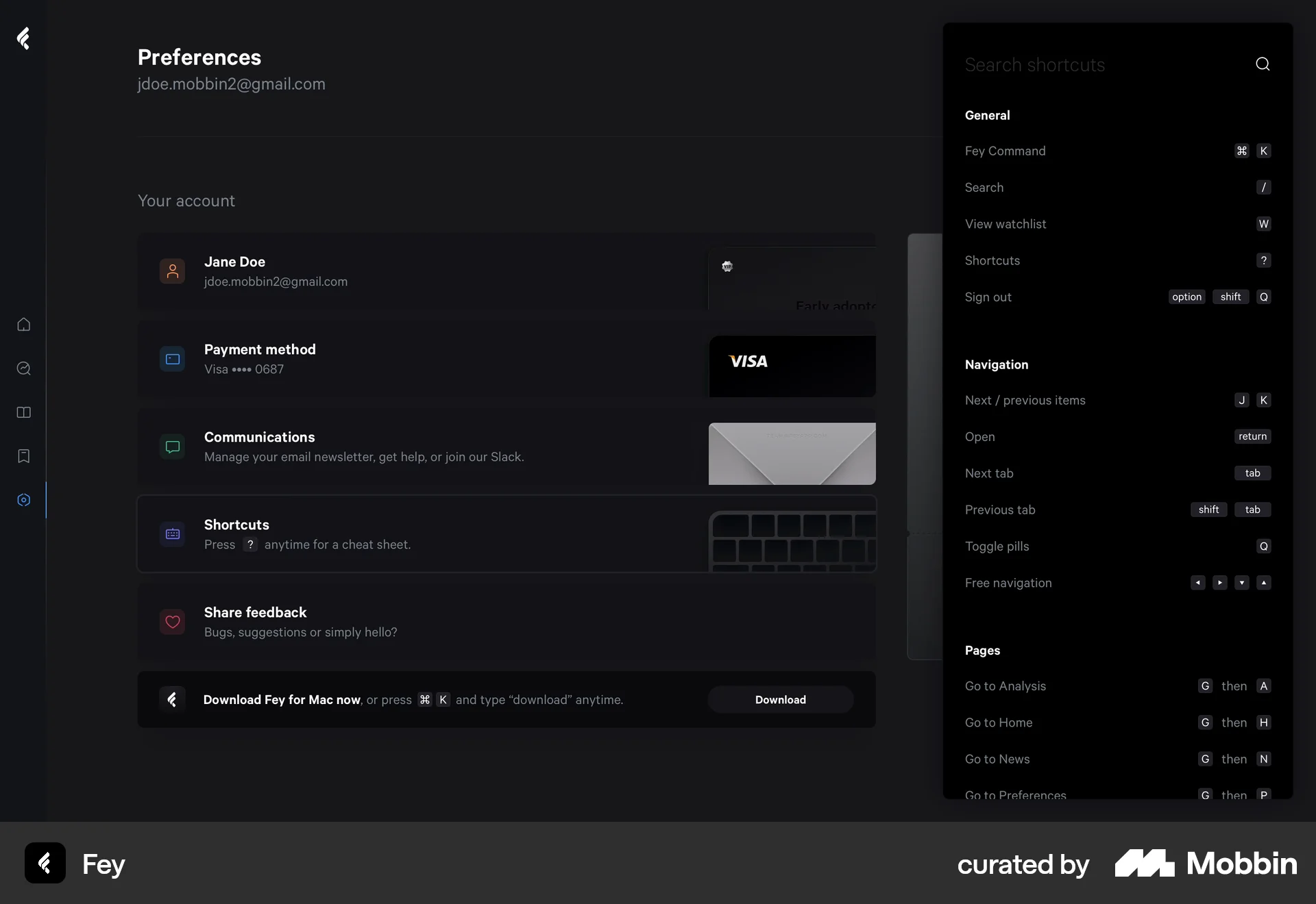 Fey Web screen containing Keyboard Key UI element