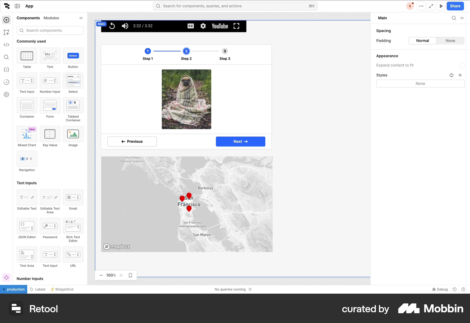 Retool Web Wizard UI screen