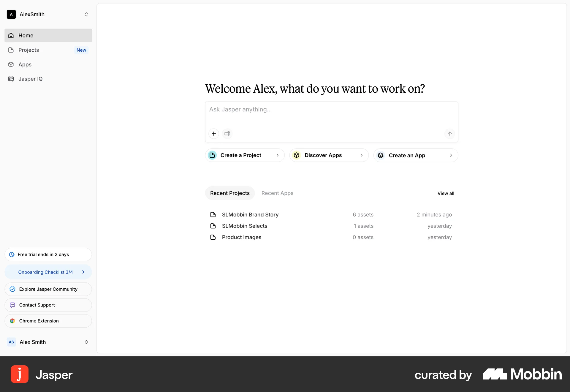 Jasper Web Timeline & History screen