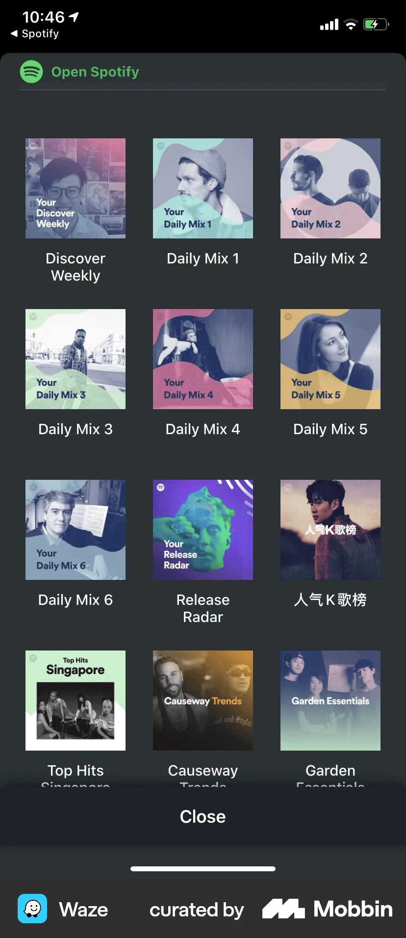Waze iOS Bookmarks & Collections screen