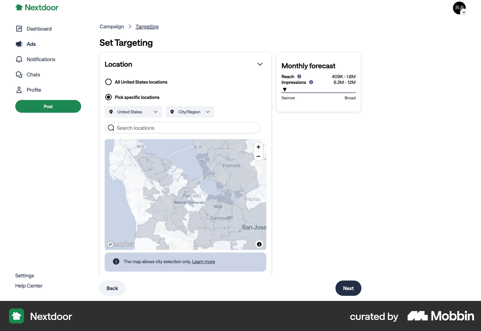 Nextdoor Web Map screen