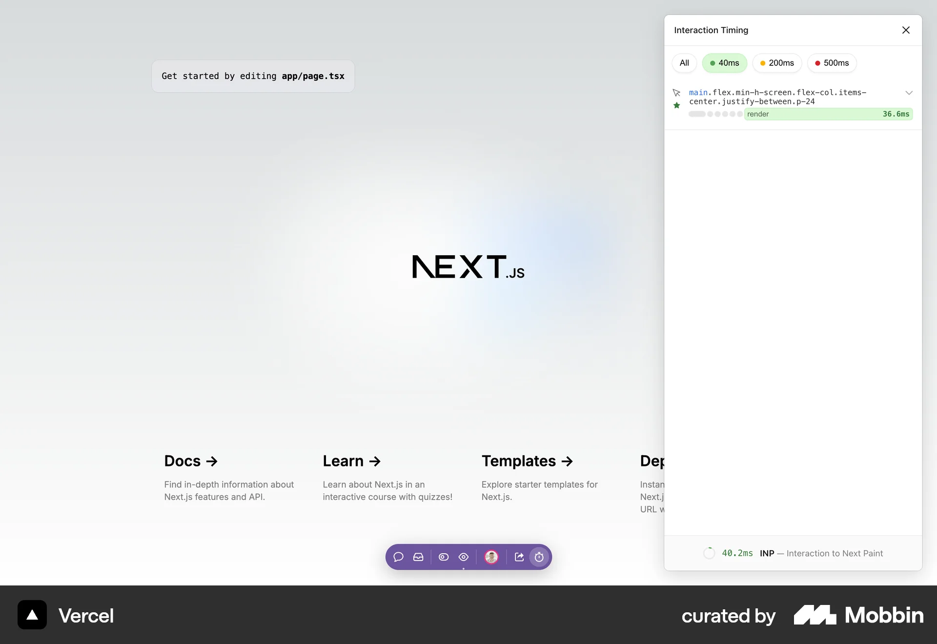 Vercel Web Misc screen
