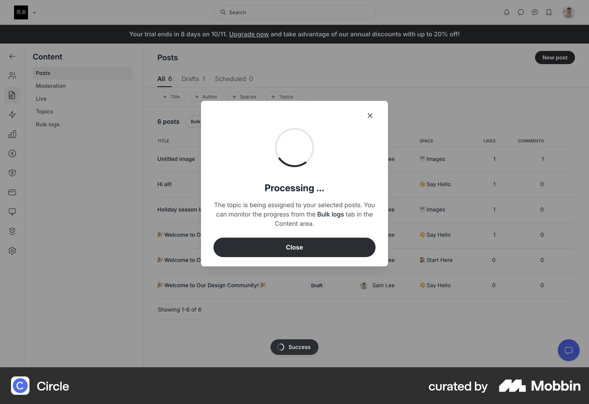 Circle Web screen containing Loading Indicator UI element
