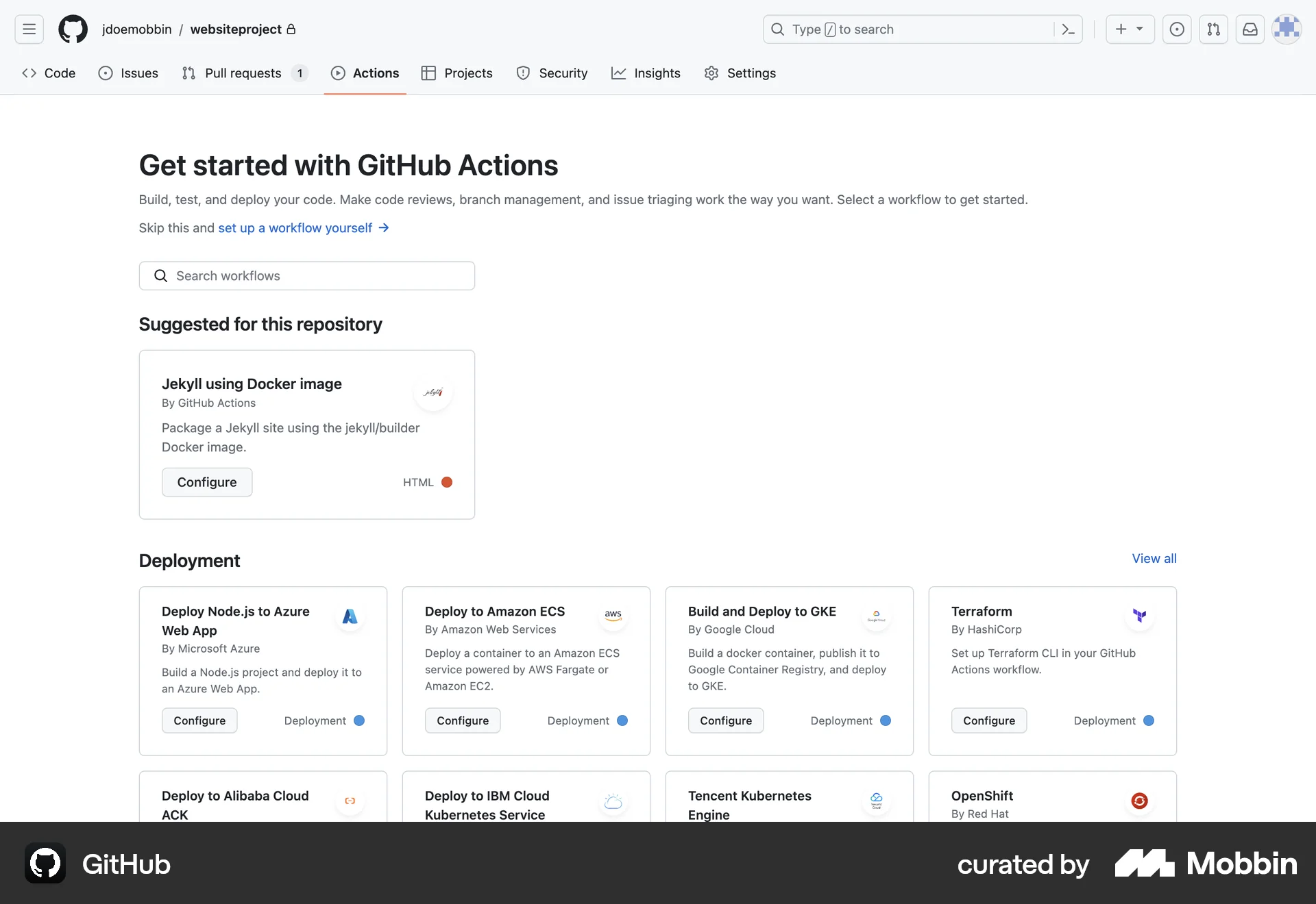 GitHub Web Misc screen